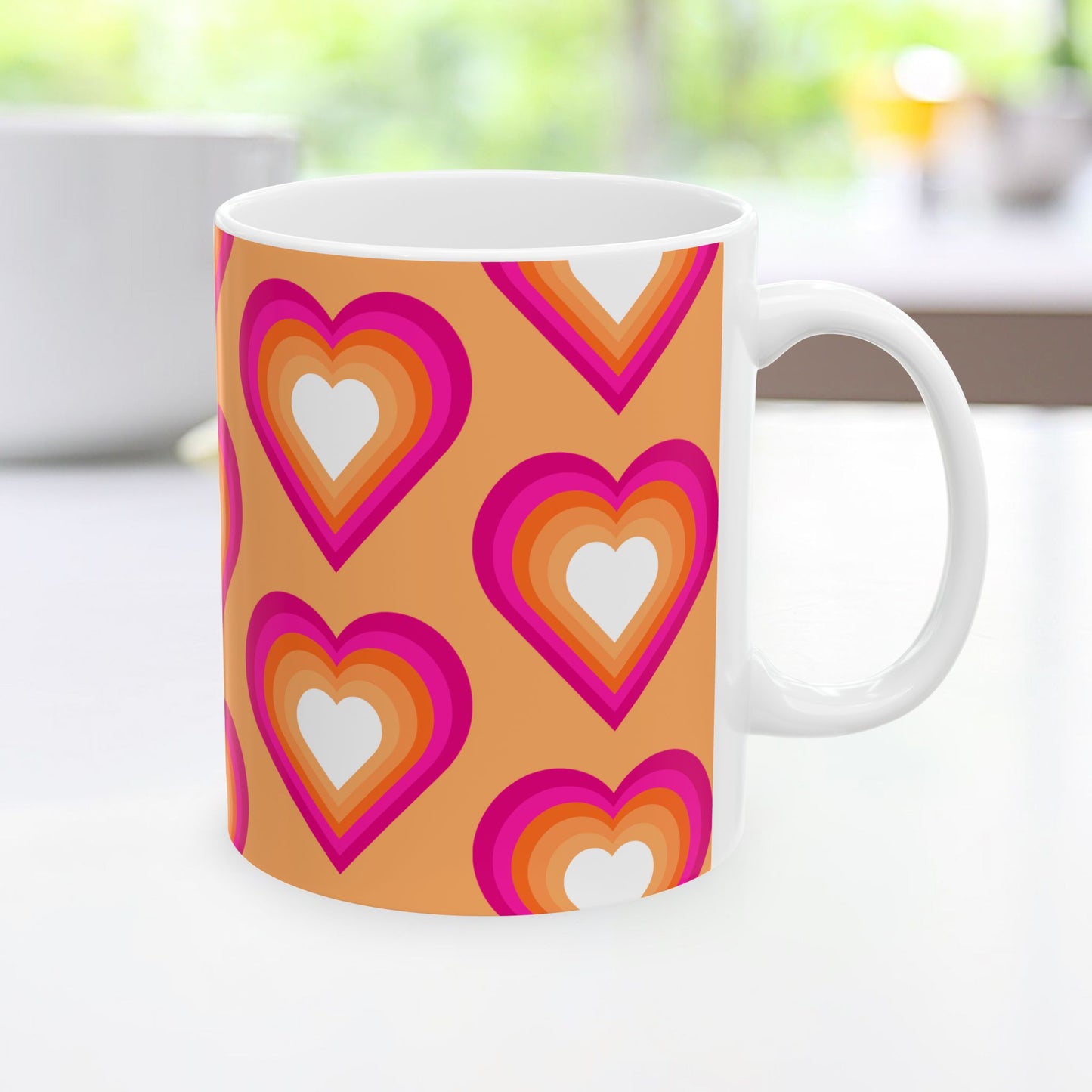 Geo Art Heart Mug – Bold Color, Daily Joy