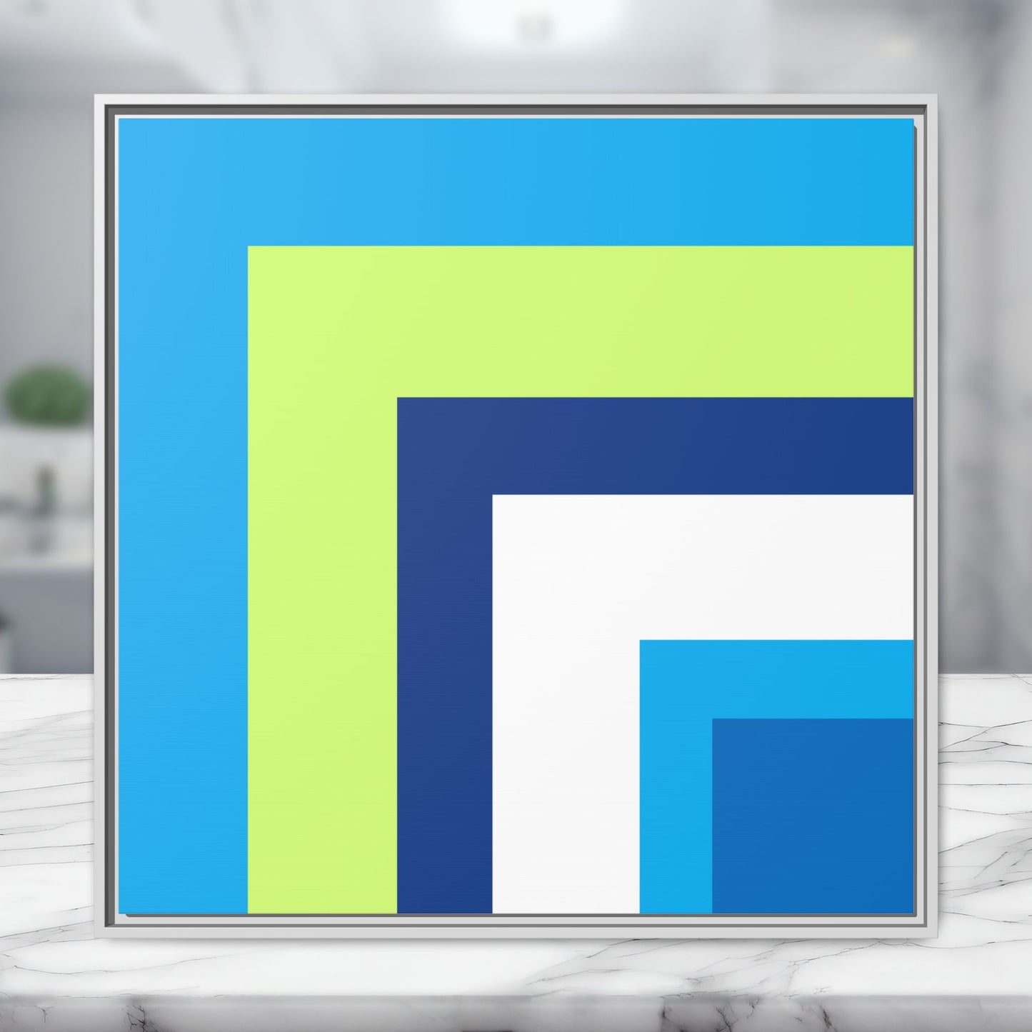 Modern Framed Geometric Canvas Art | Bold Color Meets Clean Framing