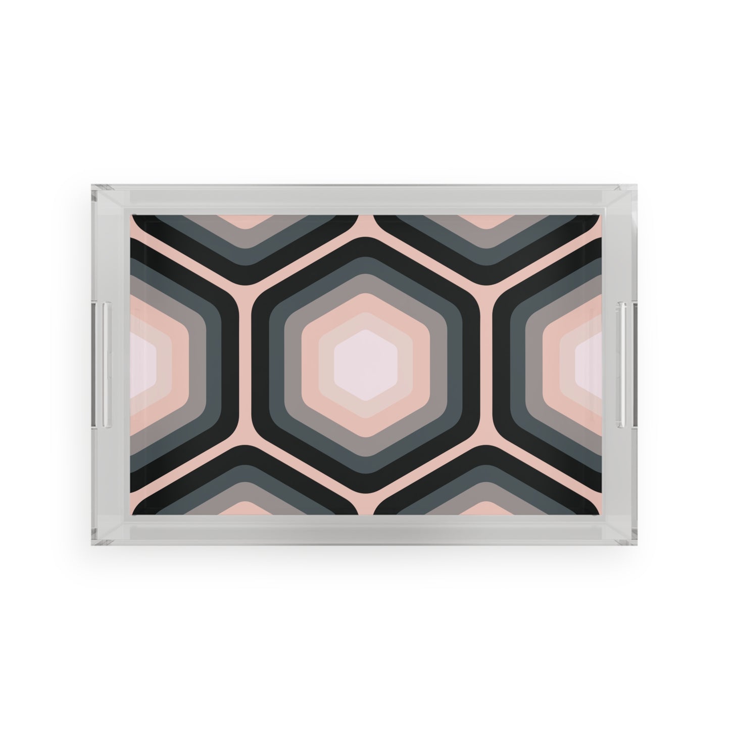 Modern Acrylic Tray with Bold Geometric Artwork