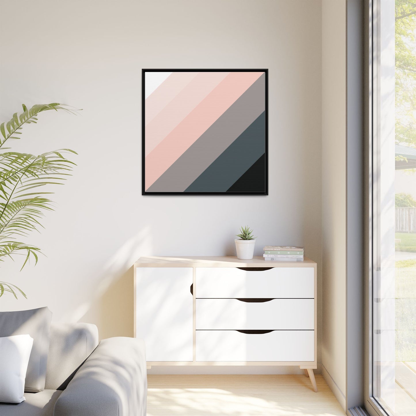 Modern Framed Geometric Canvas Art | Bold Color Meets Clean Framing