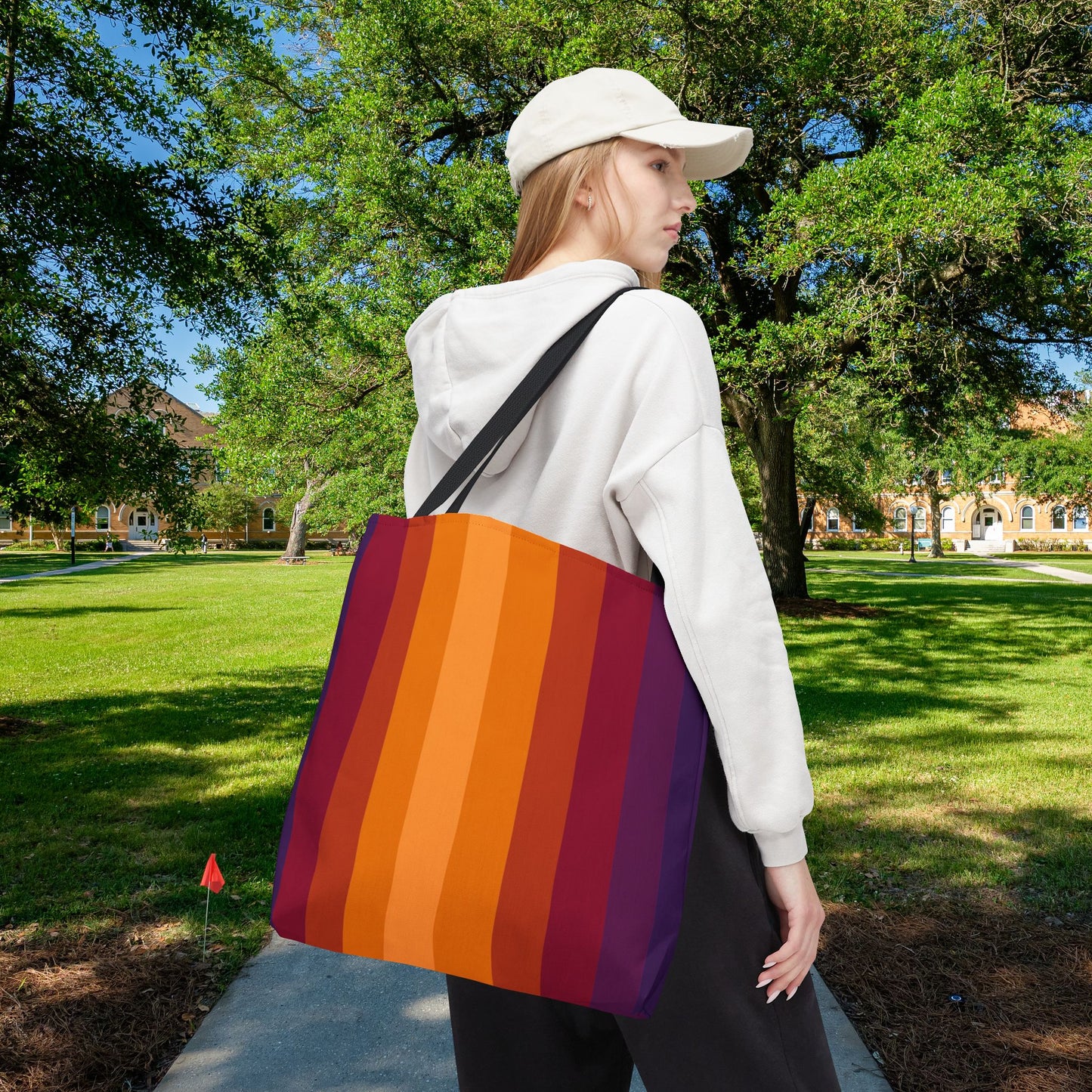 Geometric Art Tote Bag – 3 sizes | Bold lines. Vivid color. Retro with a modern twist.