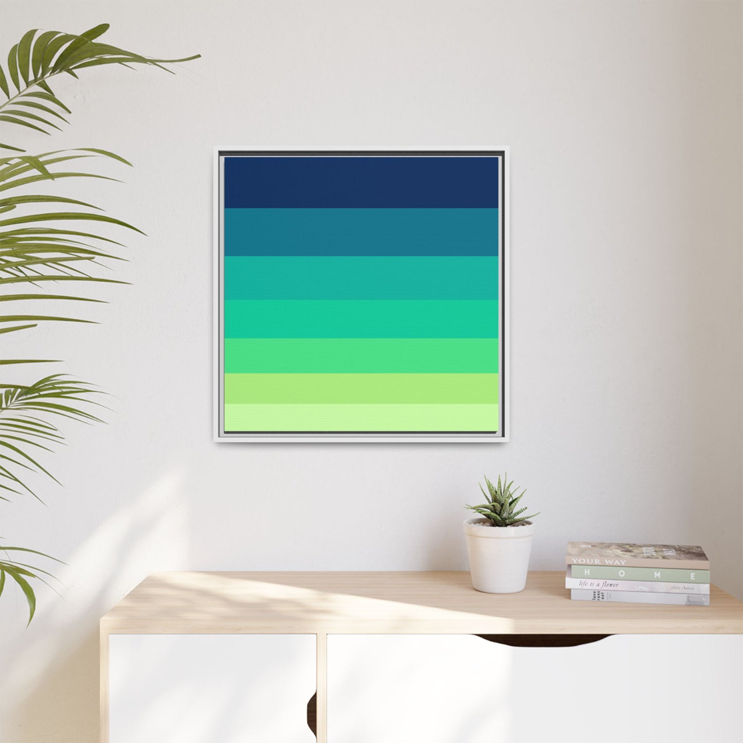 Modern Framed Geometric Canvas Art | Bold Color Meets Clean Framing