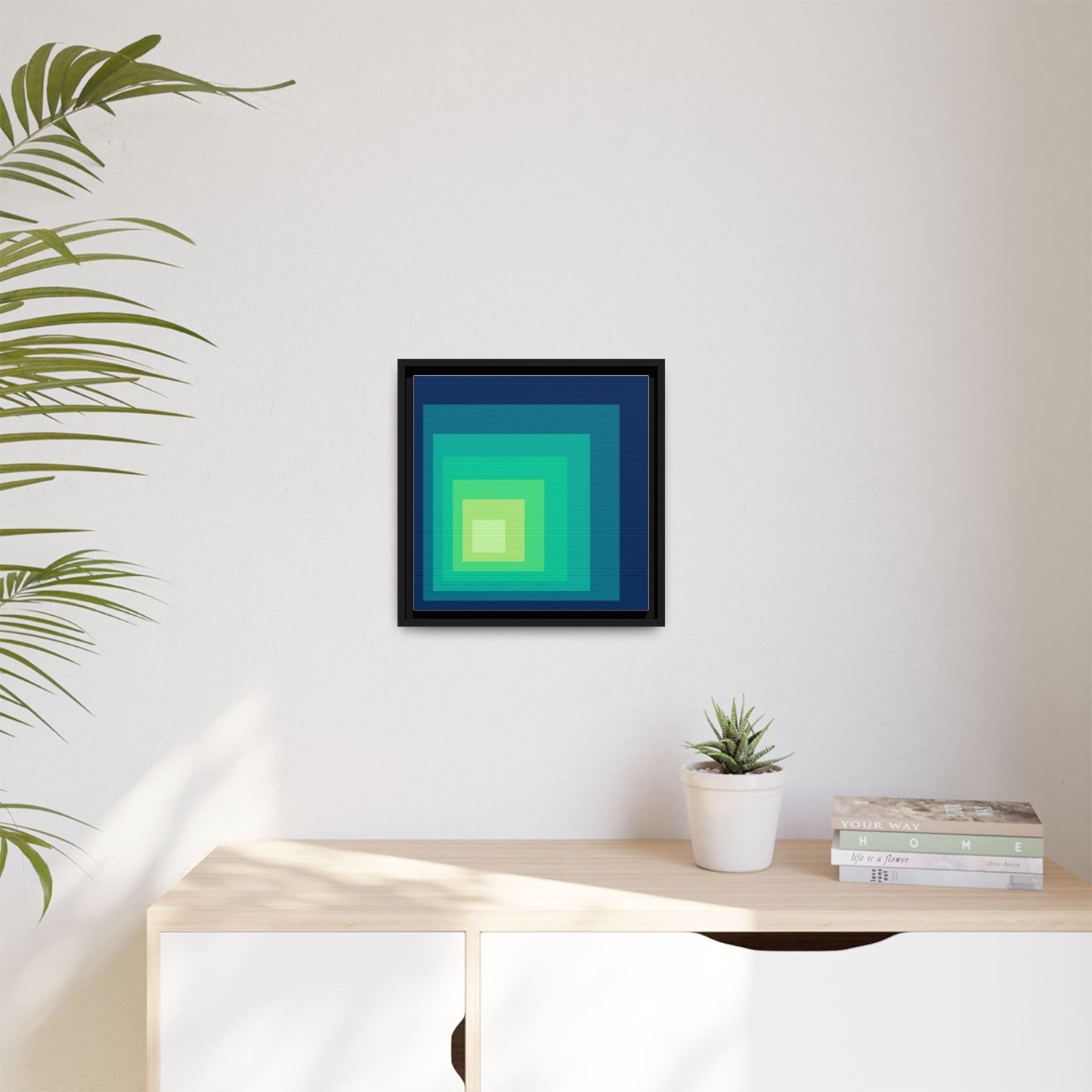 Modern Framed Geometric Canvas Art | Bold Color Meets Clean Framing