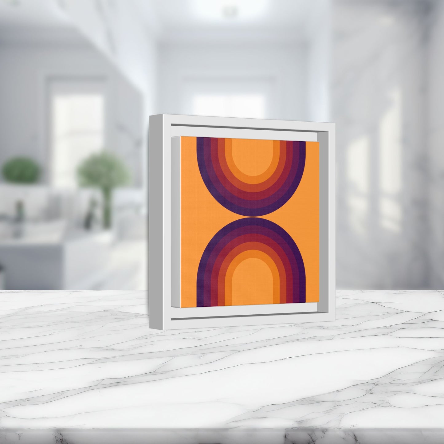 Modern Framed Geometric Canvas Art | Bold Color Meets Clean Framing
