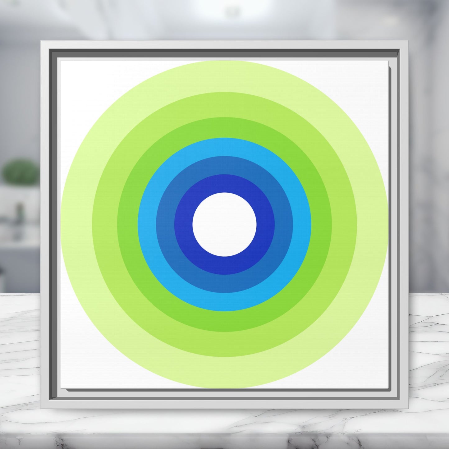 Modern Framed Geometric Canvas Art | Bold Color Meets Clean Framing
