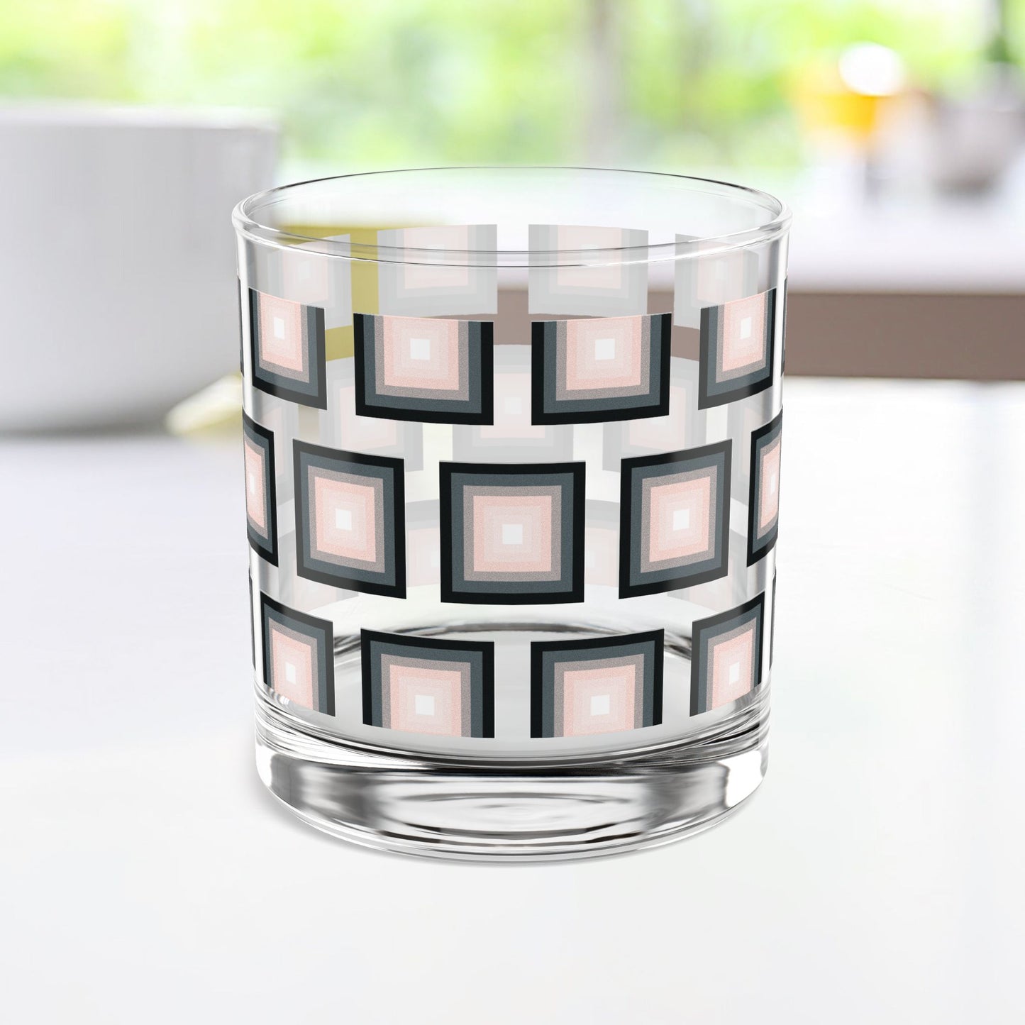 Vibrant Modern Retro Rocks Glass – 10oz