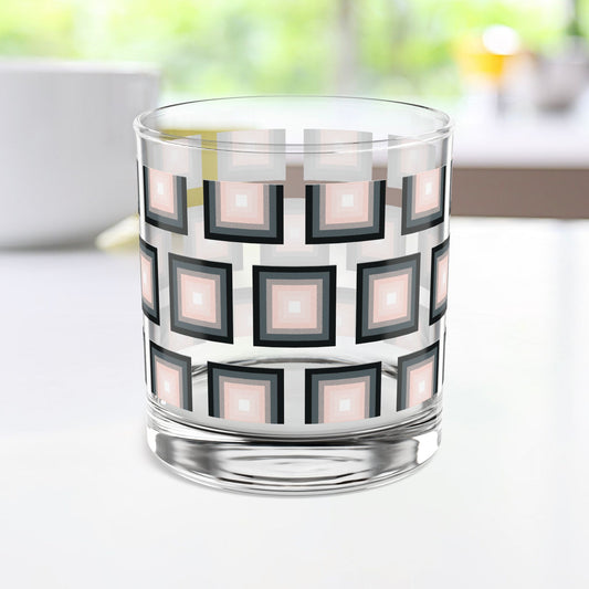 Vibrant Modern Retro Rocks Glass – 10oz