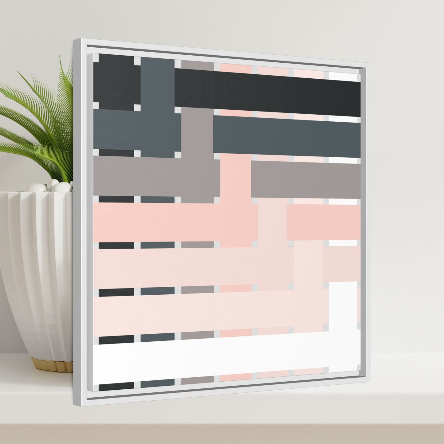 Modern Framed Geometric Canvas Art | Bold Color Meets Clean Framing