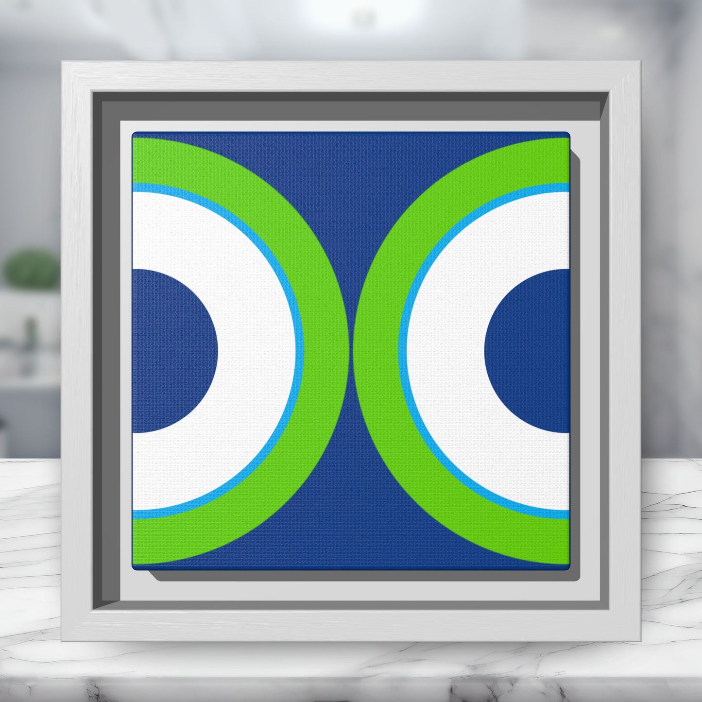 Modern Framed Geometric Canvas Art | Bold Color Meets Clean Framing