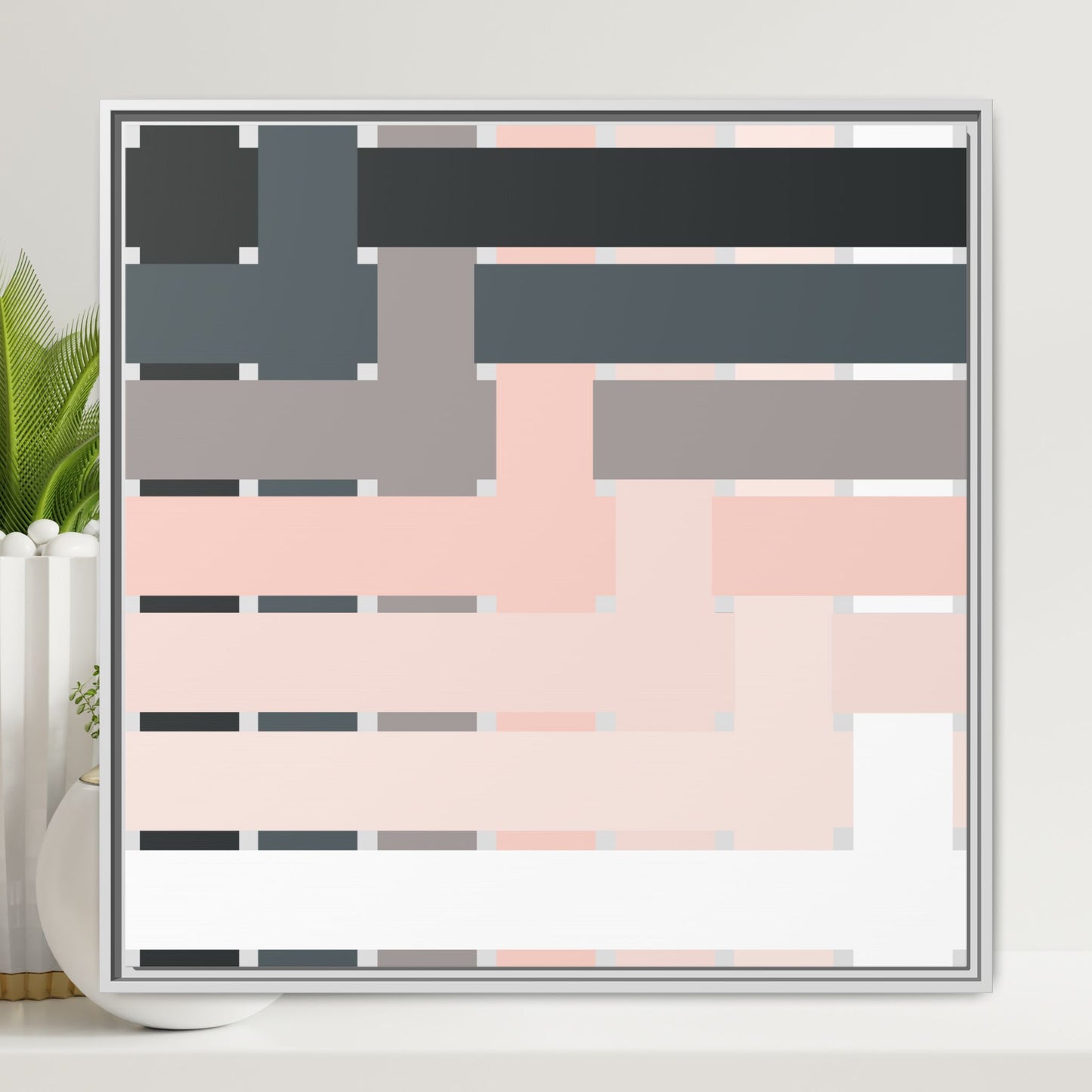 Modern Framed Geometric Canvas Art | Bold Color Meets Clean Framing