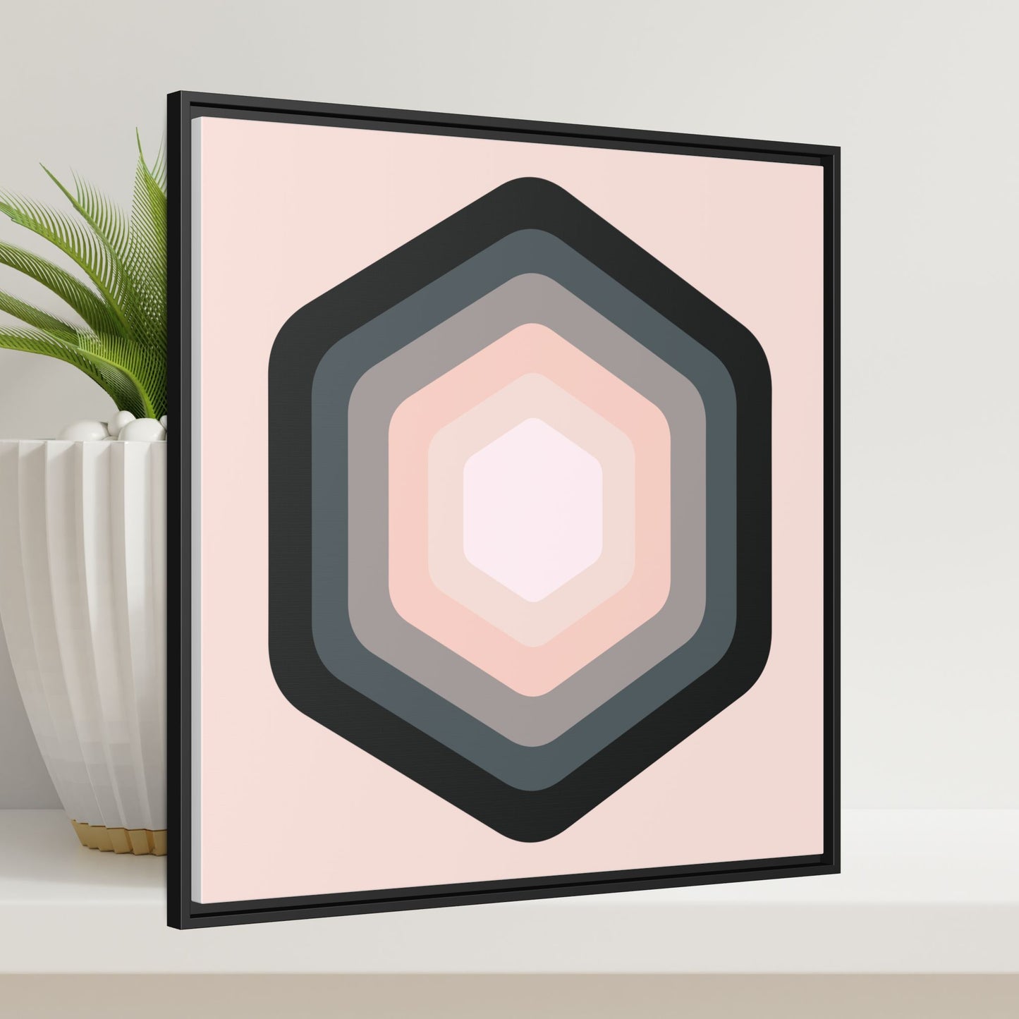 Modern Framed Geometric Canvas Art | Bold Color Meets Clean Framing