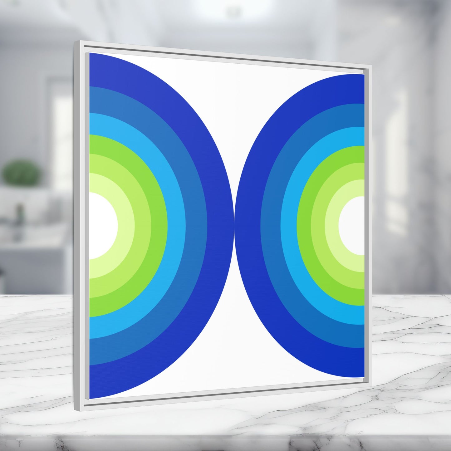 Modern Framed Geometric Canvas Art | Bold Color Meets Clean Framing