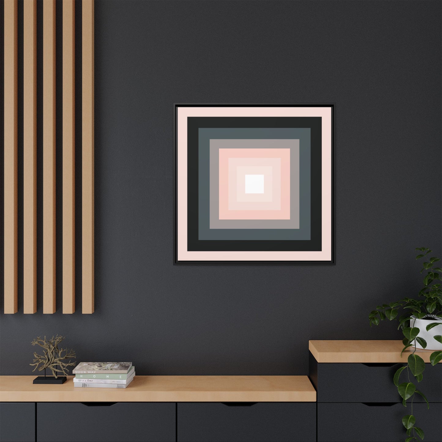 Modern Framed Geometric Canvas Art | Bold Color Meets Clean Framing