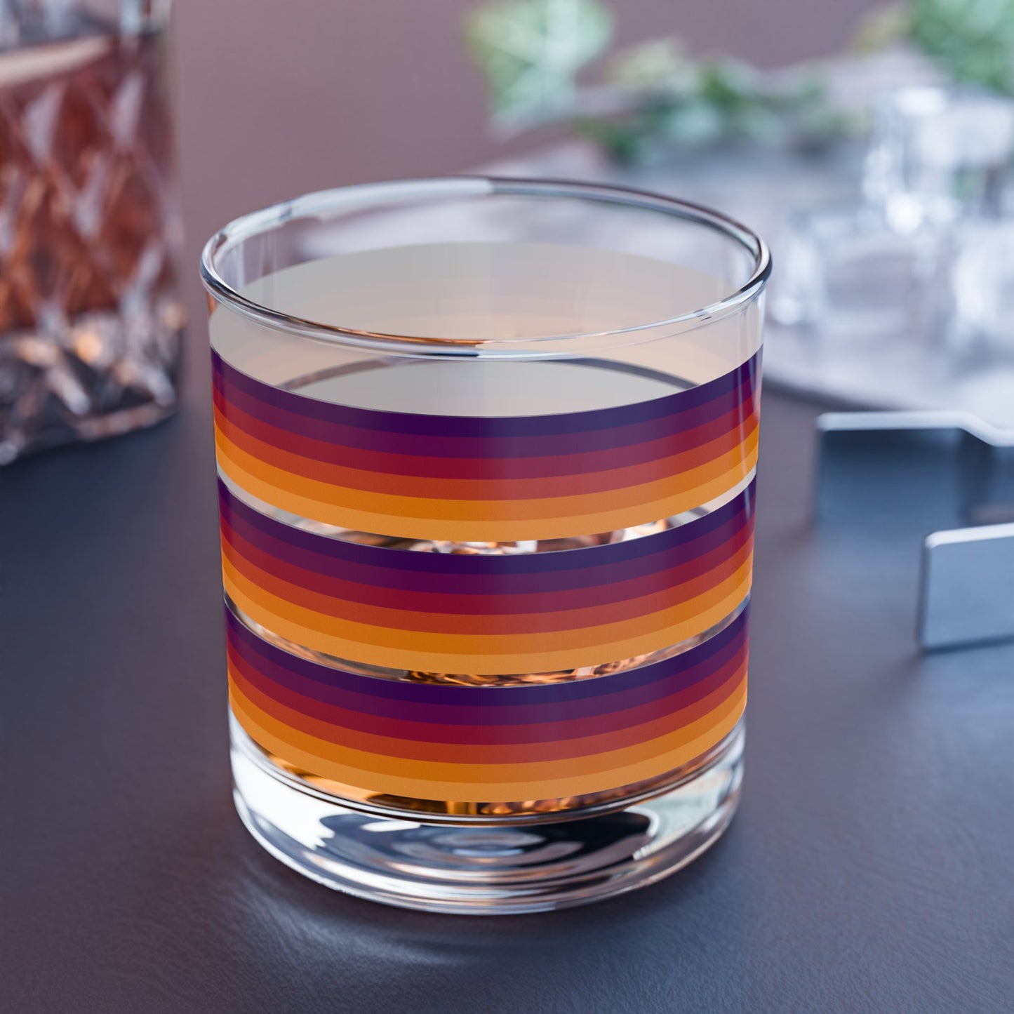Vibrant Modern Retro Rocks Glass – 10oz