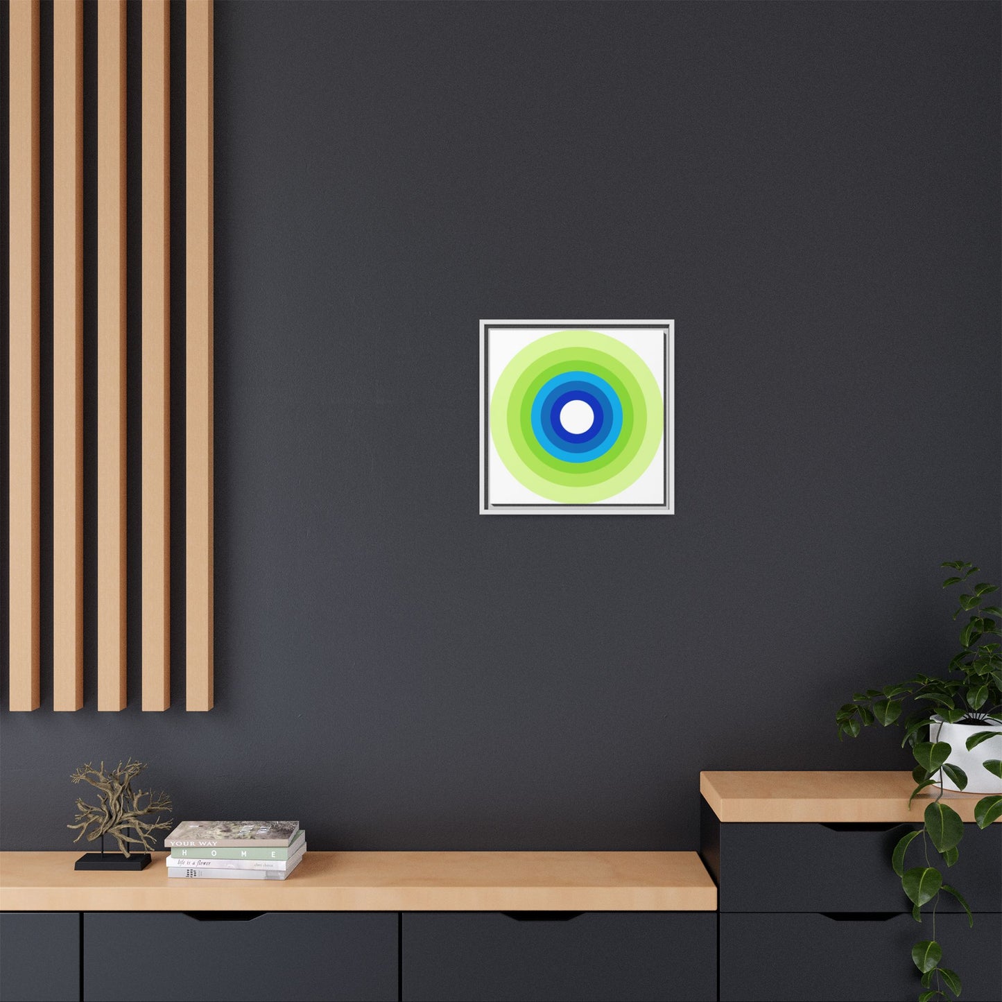 Modern Framed Geometric Canvas Art | Bold Color Meets Clean Framing