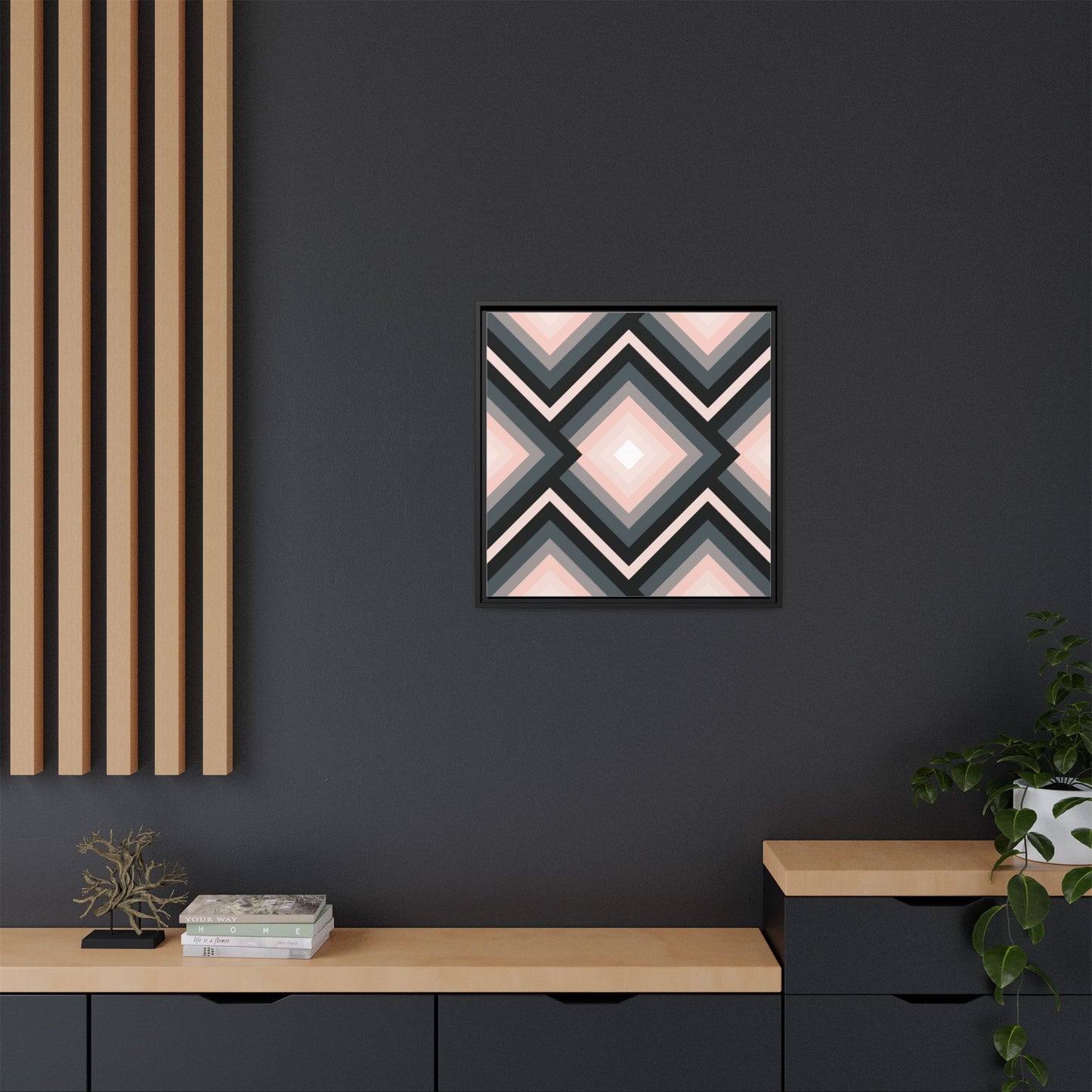 Modern Framed Geometric Canvas Art | Bold Color Meets Clean Framing