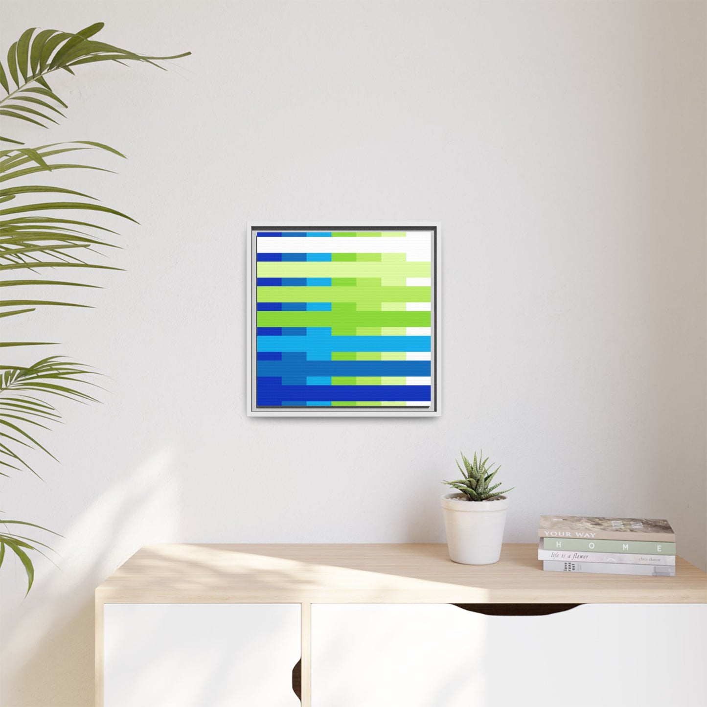 Modern Framed Geometric Canvas Art | Bold Color Meets Clean Framing