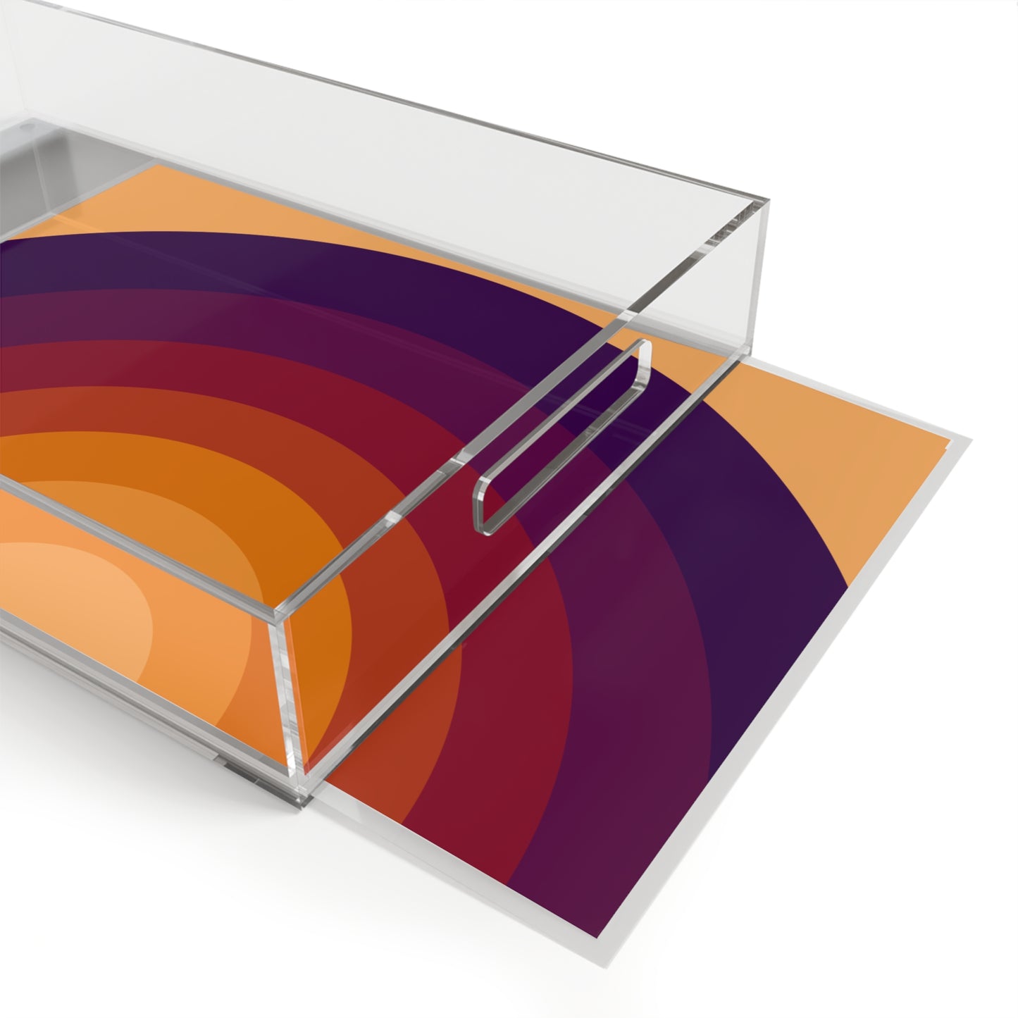 Modern Acrylic Tray with Bold Geometric Artwork