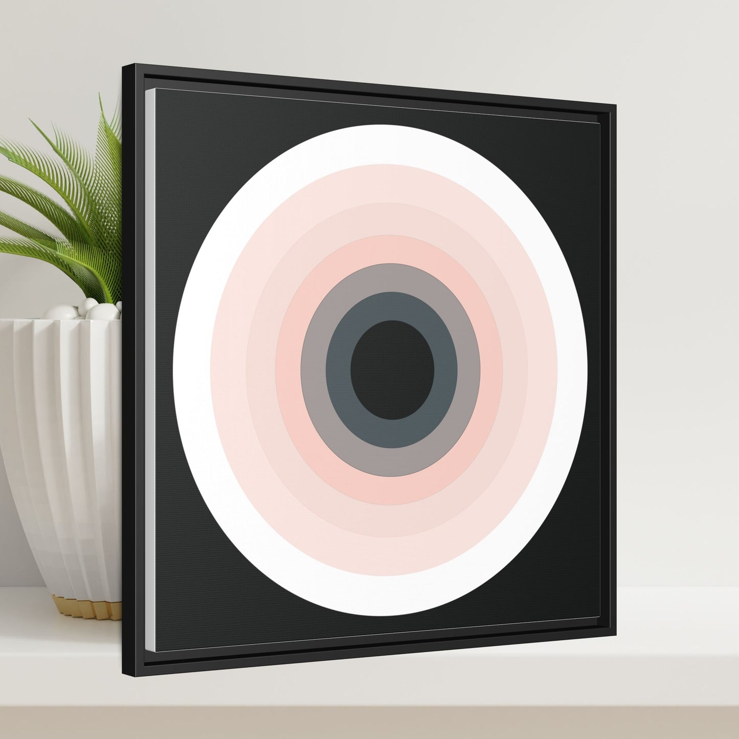 Modern Framed Geometric Canvas Art | Bold Color Meets Clean Framing