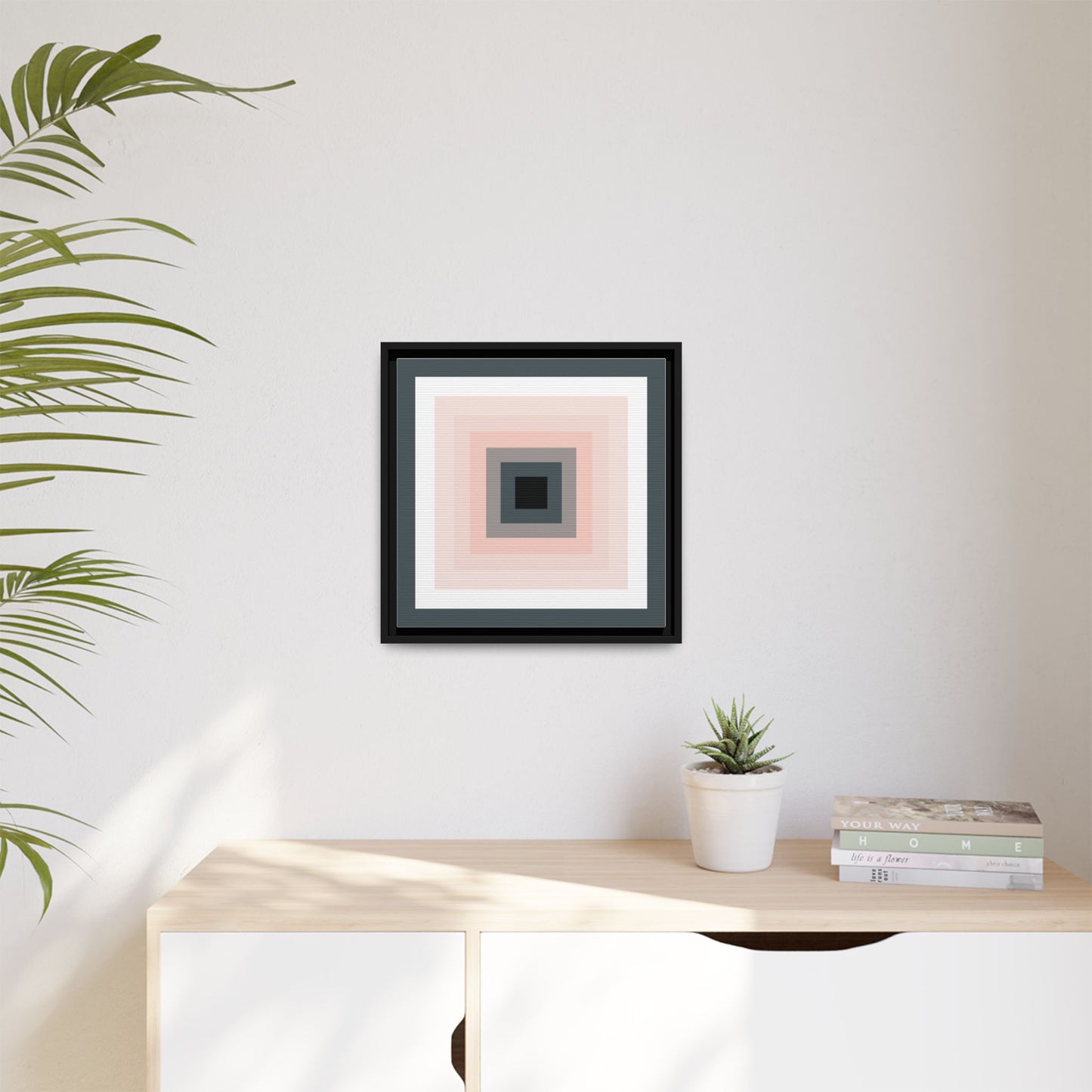 Modern Framed Geometric Canvas Art | Bold Color Meets Clean Framing