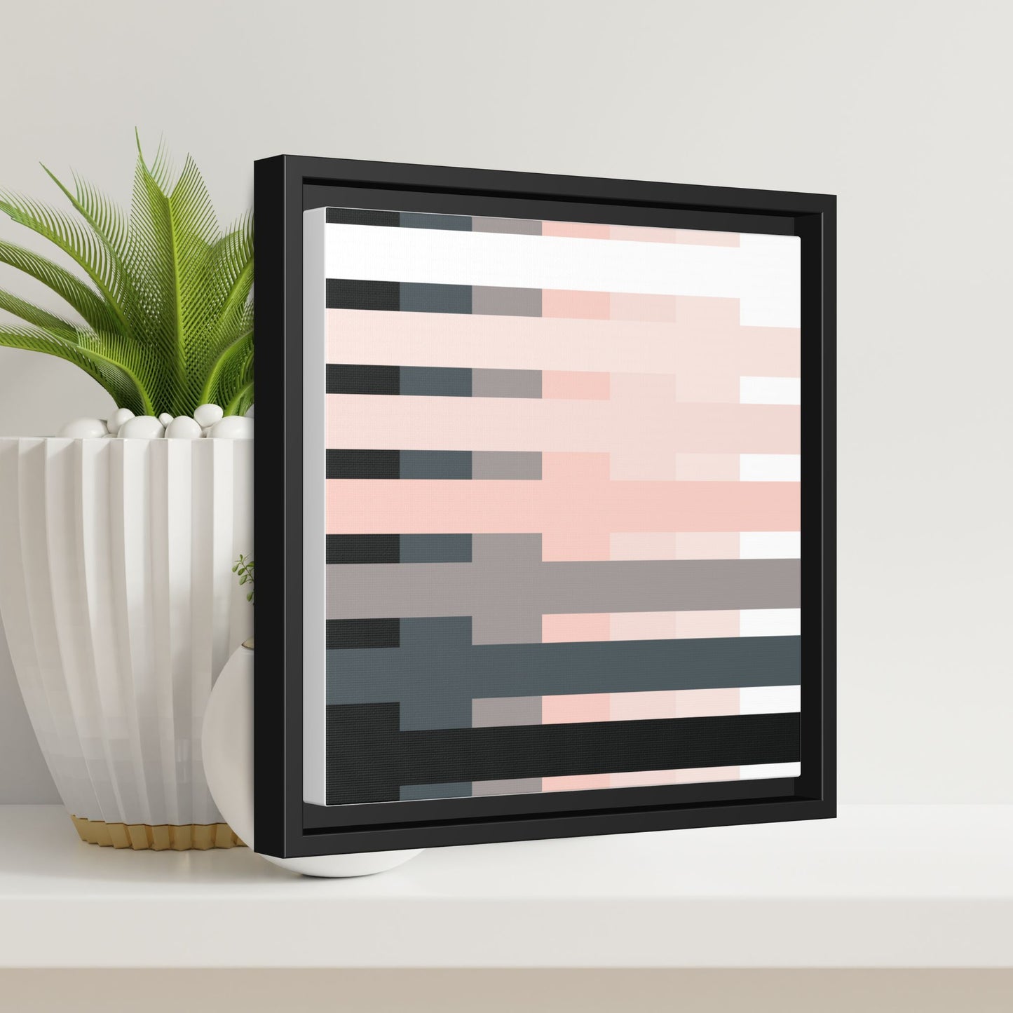 Modern Framed Geometric Canvas Art | Bold Color Meets Clean Framing