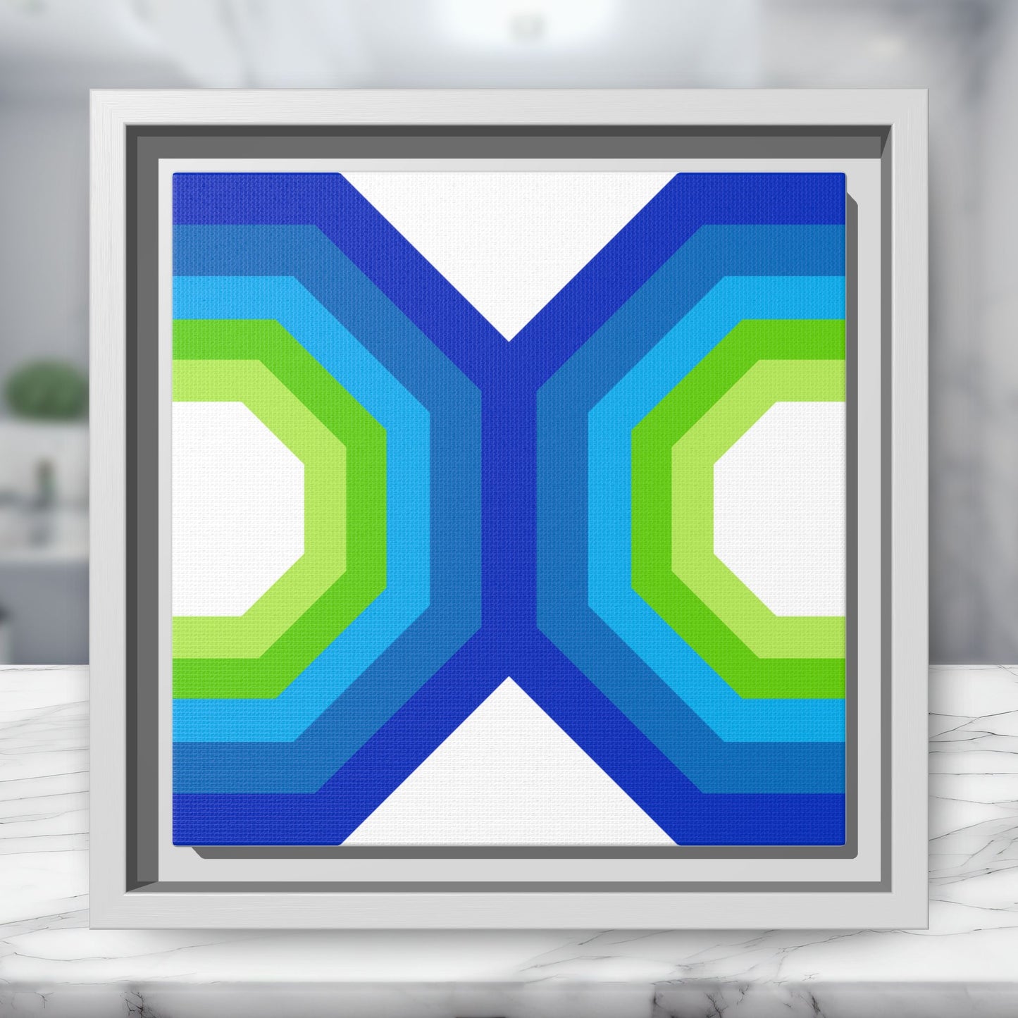 Modern Framed Geometric Canvas Art | Bold Color Meets Clean Framing