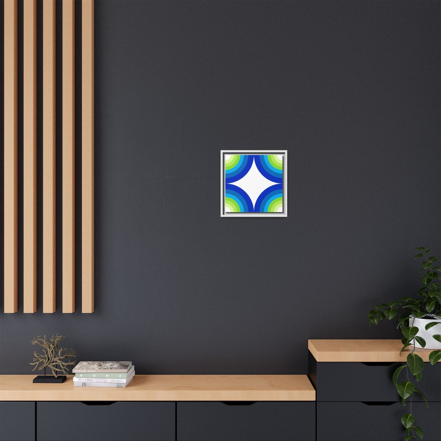 Modern Framed Geometric Canvas Art | Bold Color Meets Clean Framing