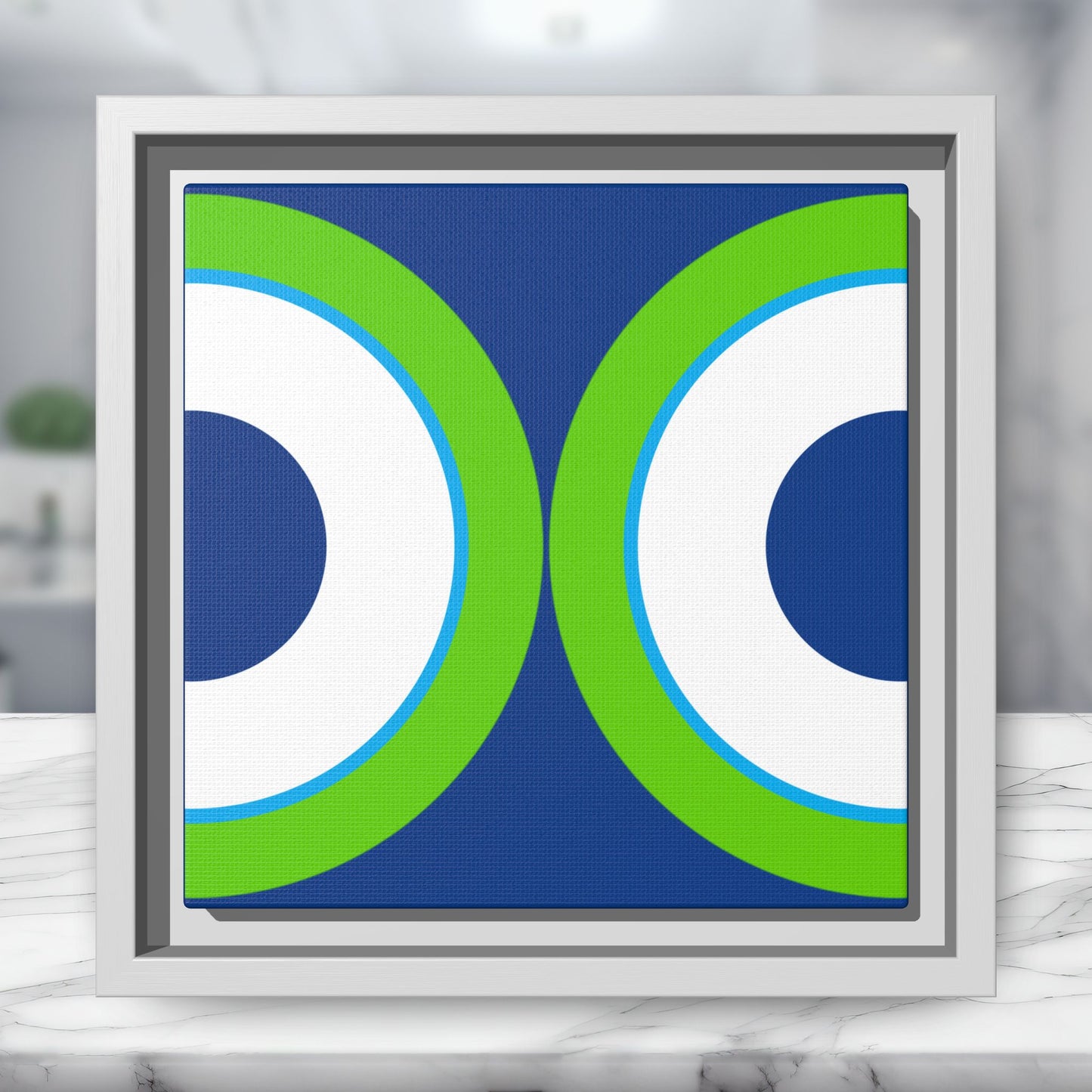 Modern Framed Geometric Canvas Art | Bold Color Meets Clean Framing