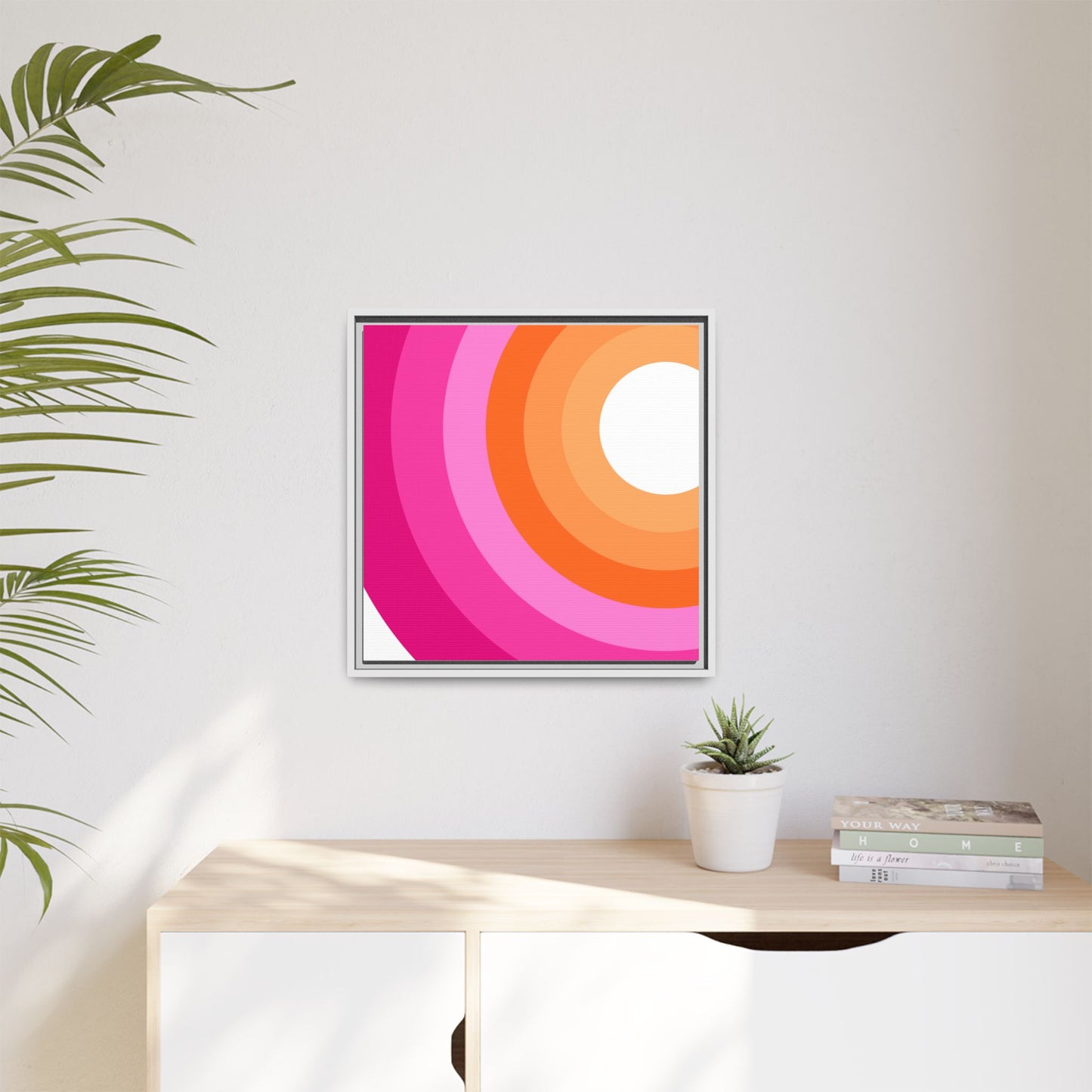 Modern Framed Geometric Canvas Art | Bold Color Meets Clean Framing