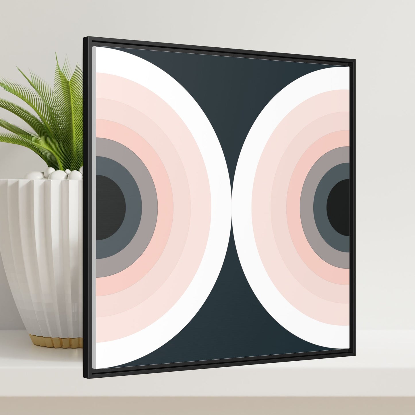 Modern Framed Geometric Canvas Art | Bold Color Meets Clean Framing