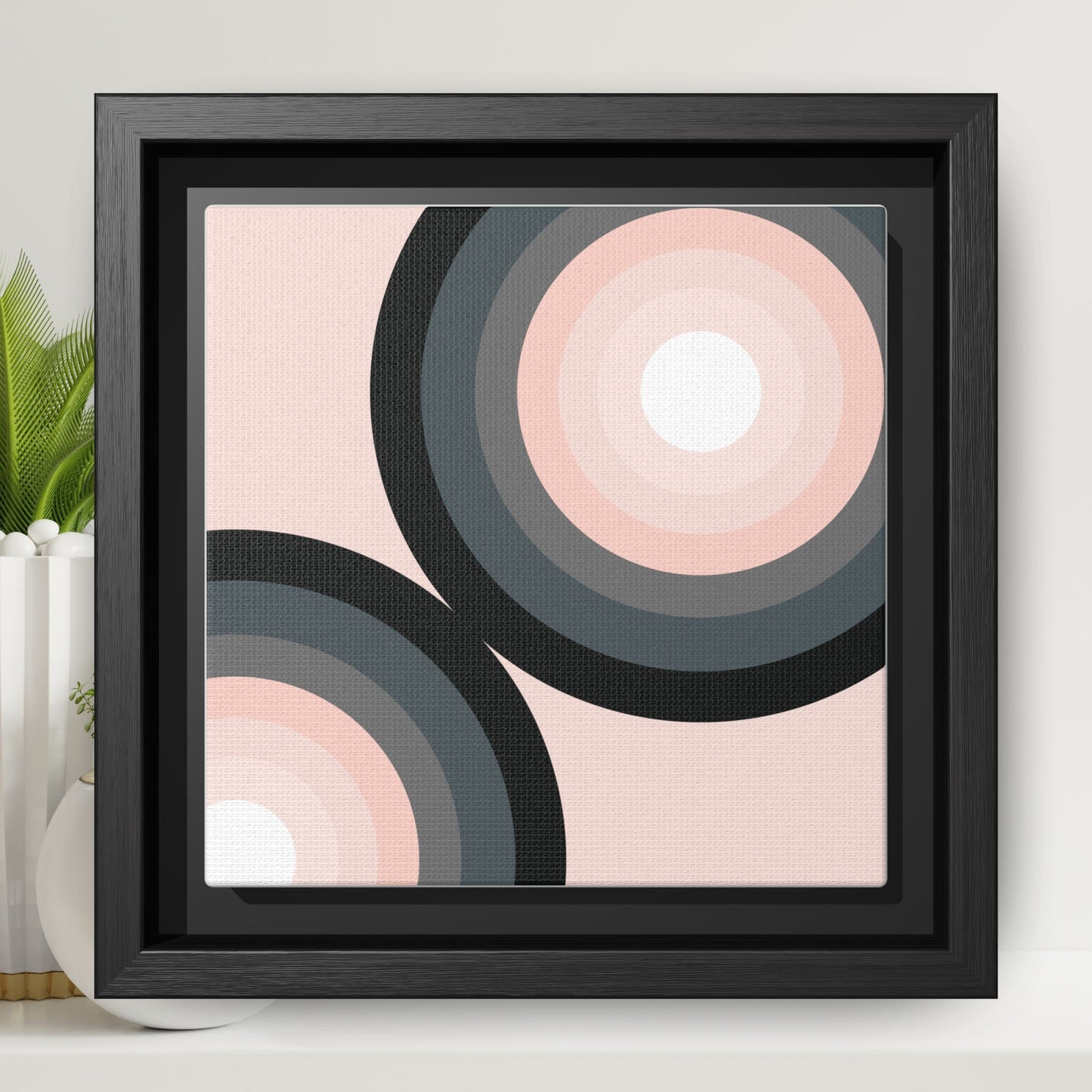 Modern Framed Geometric Canvas Art | Bold Color Meets Clean Framing