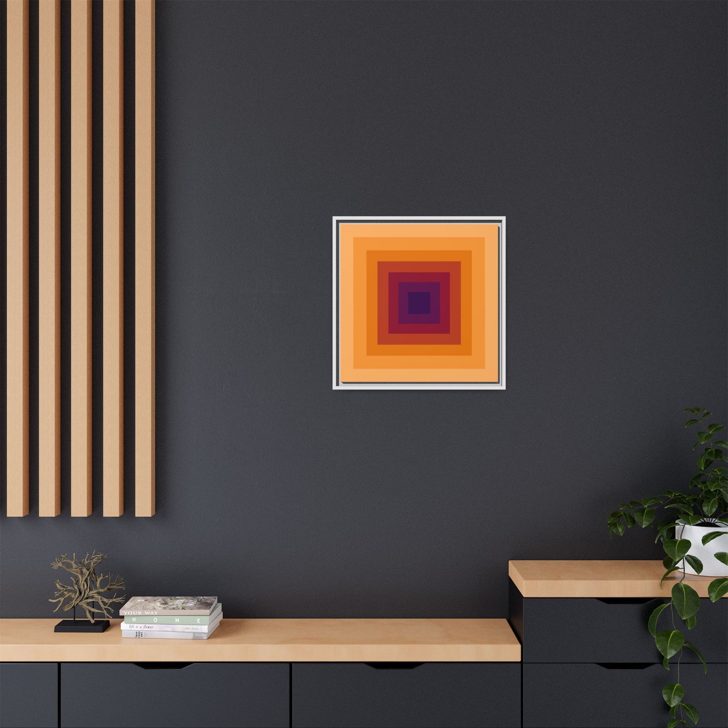 Modern Framed Geometric Canvas Art | Bold Color Meets Clean Framing
