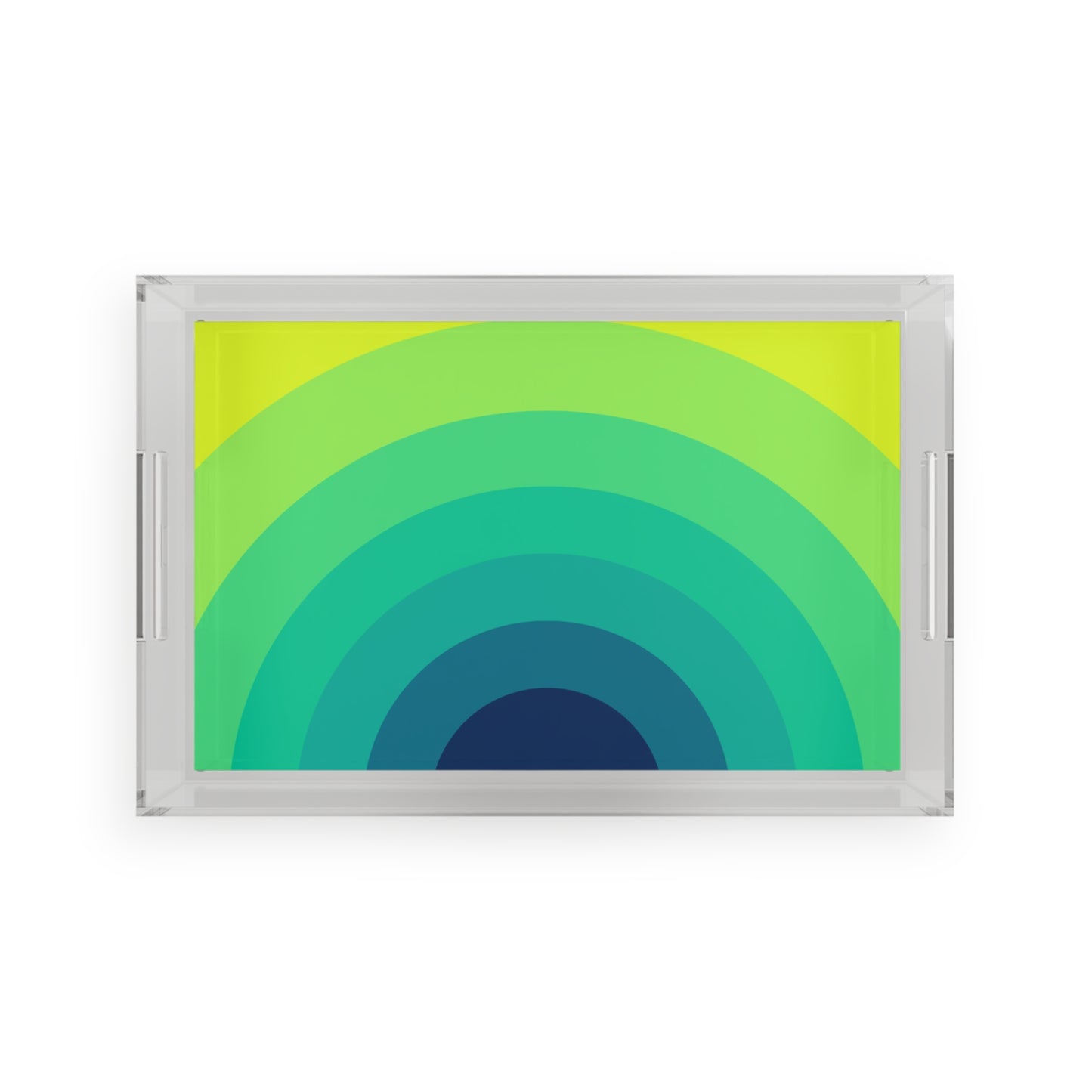Modern Acrylic Tray with Bold Geometric Artwork