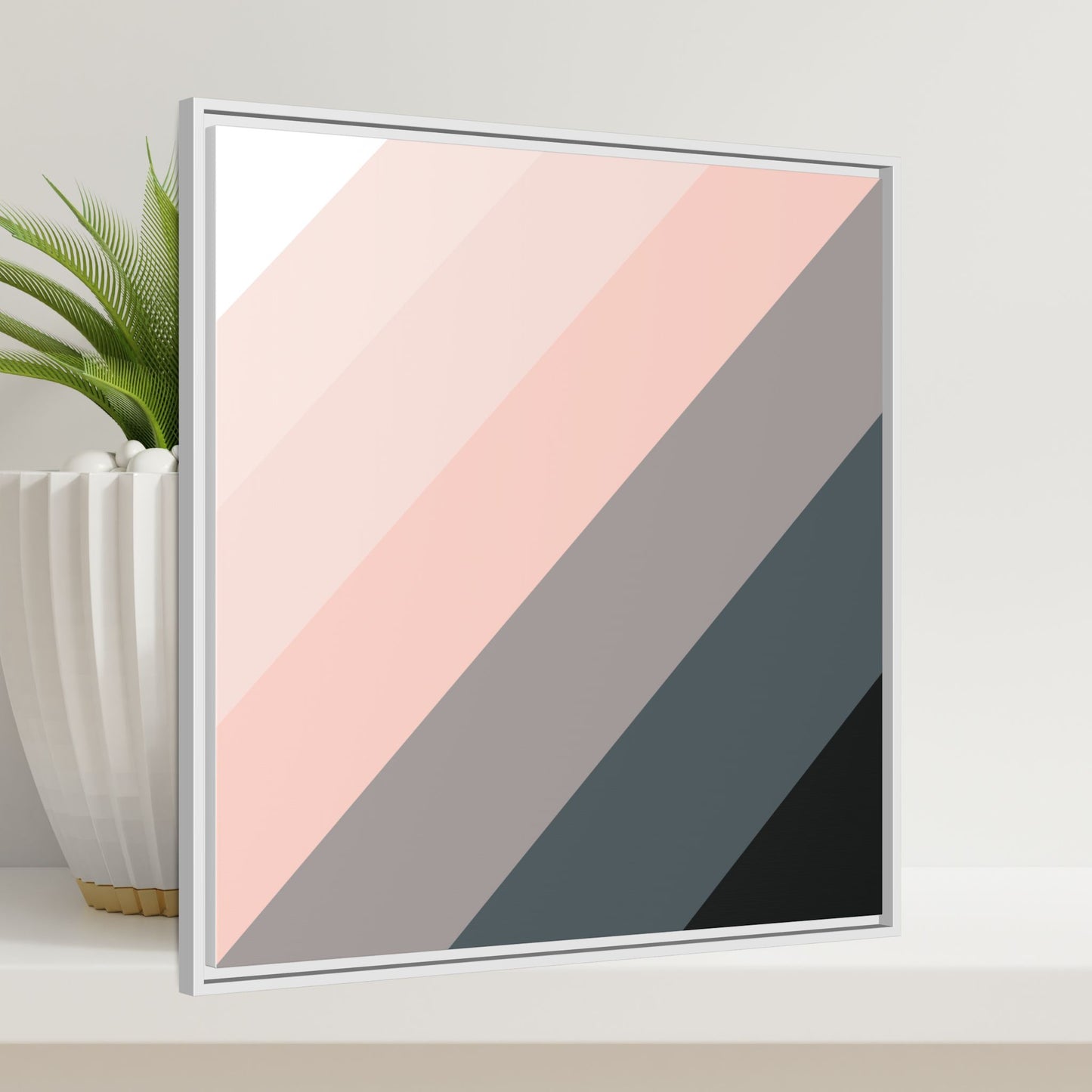 Modern Framed Geometric Canvas Art | Bold Color Meets Clean Framing