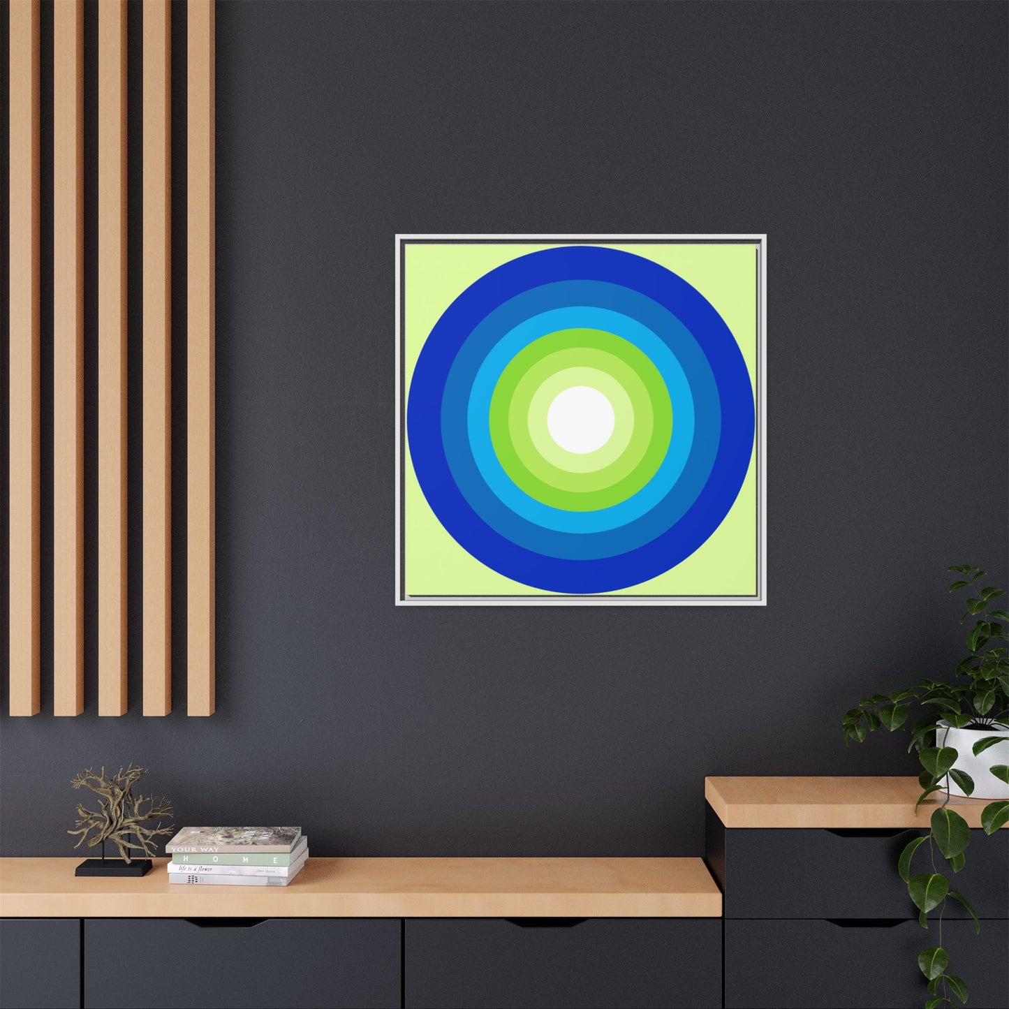Modern Framed Geometric Canvas Art | Bold Color Meets Clean Framing
