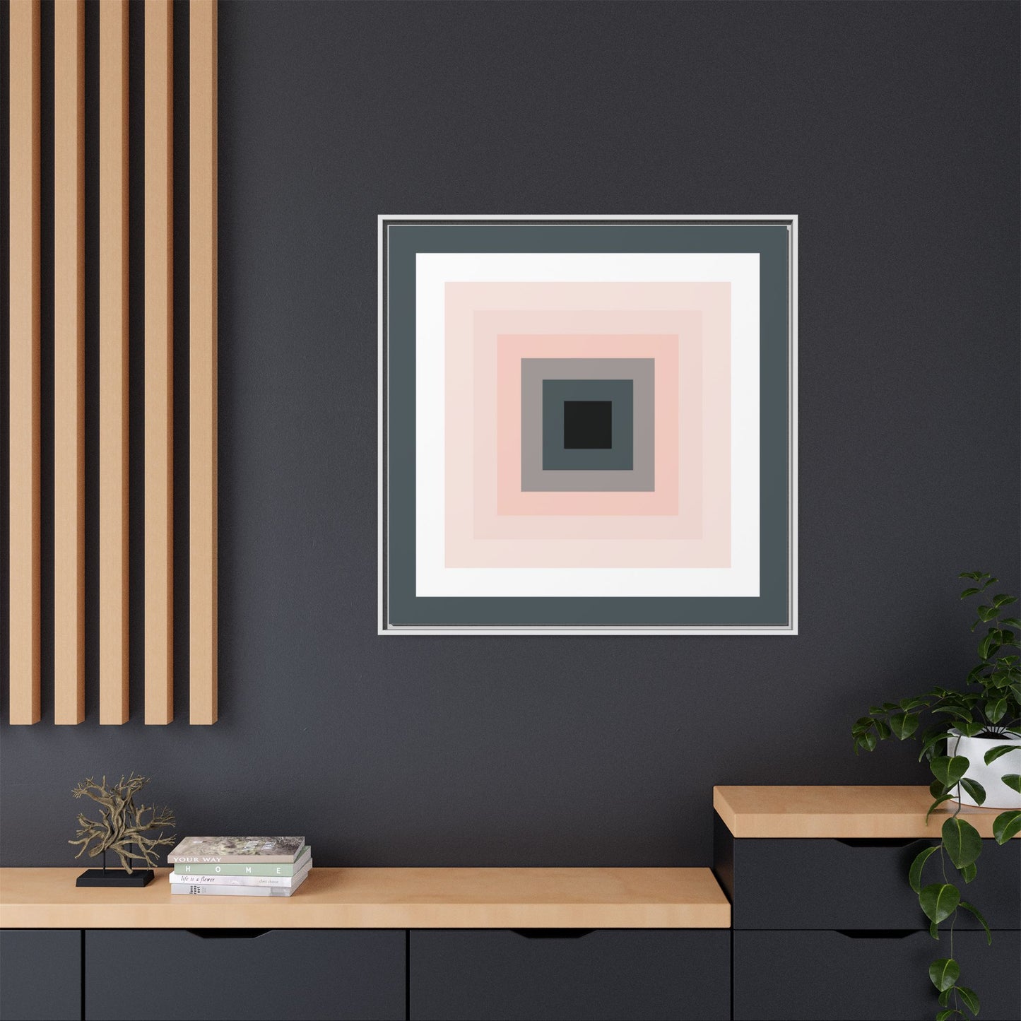 Modern Framed Geometric Canvas Art | Bold Color Meets Clean Framing