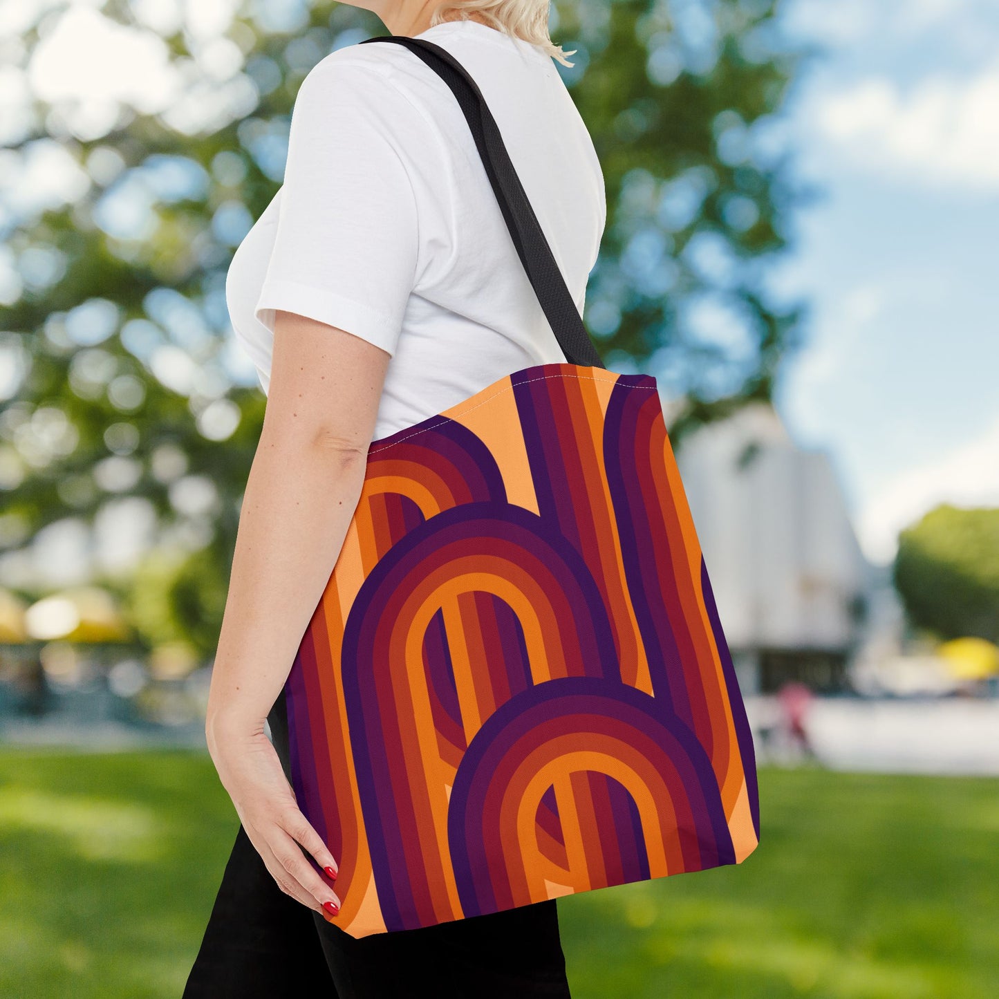 Geometric Art Tote Bag – 3 sizes | Bold lines. Vivid color