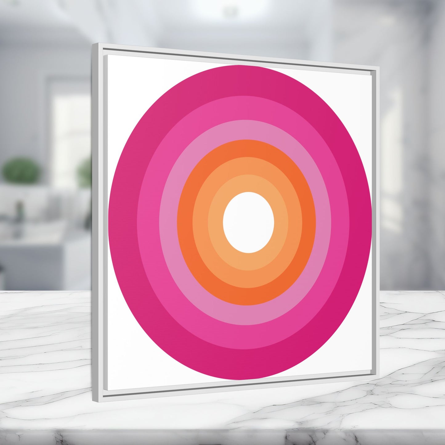 Modern Framed Geometric Canvas Art | Bold Color Meets Clean Framing