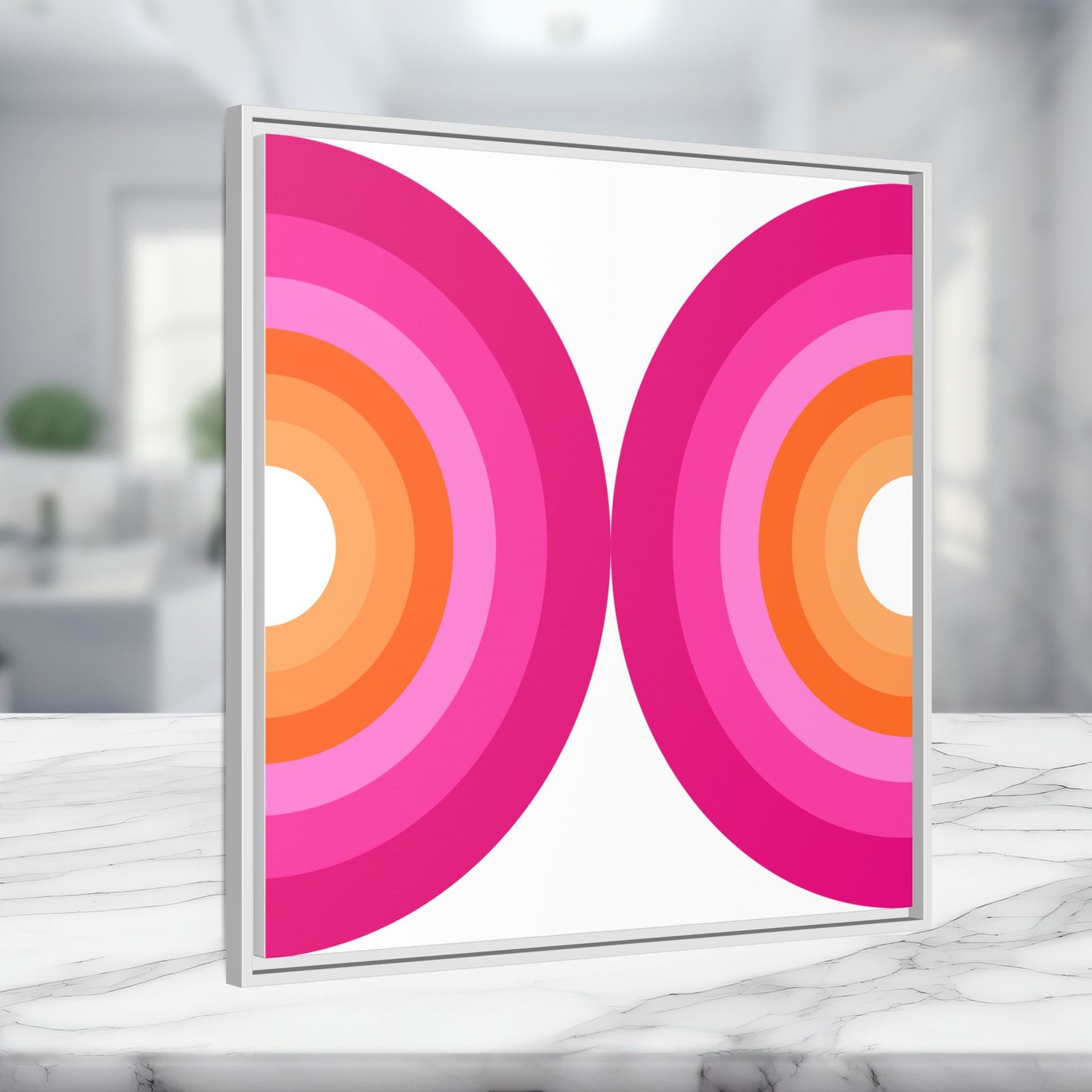 Modern Framed Geometric Canvas Art | Bold Color Meets Clean Framing