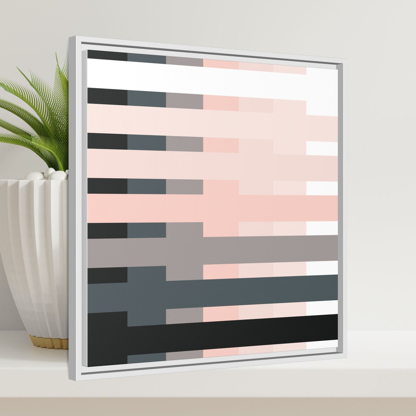 Modern Framed Geometric Canvas Art | Bold Color Meets Clean Framing