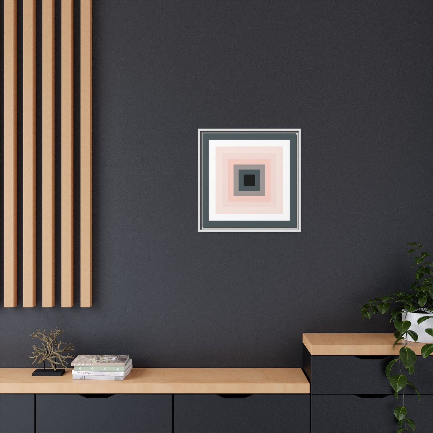 Modern Framed Geometric Canvas Art | Bold Color Meets Clean Framing