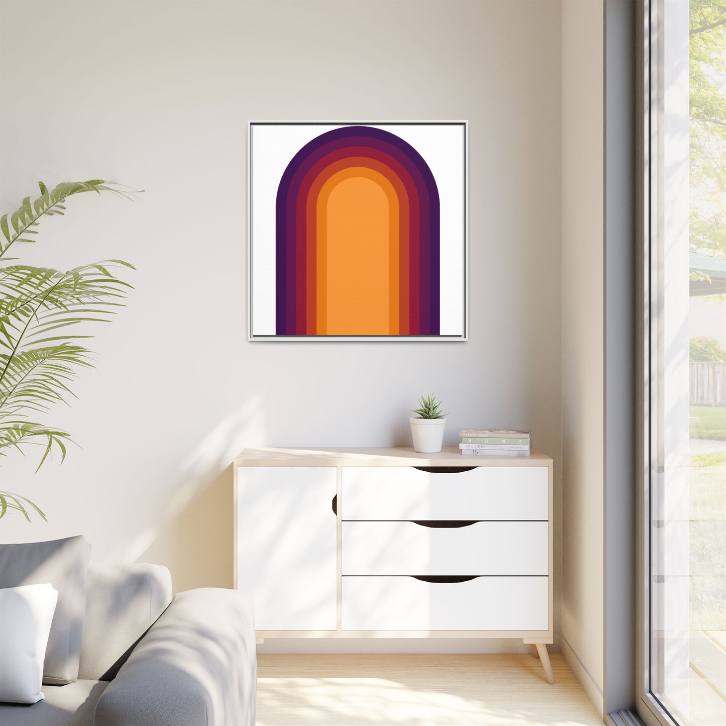 Modern Framed Geometric Canvas Art | Bold Color Meets Clean Framing