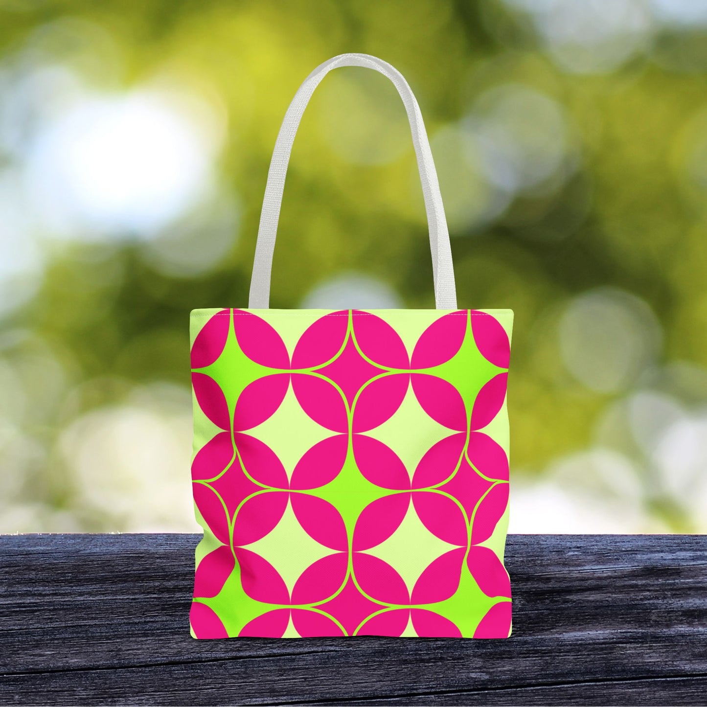 Geometric Art Tote Bag – 3 sizes | Bold lines. Vivid color. Retro with a modern twist.