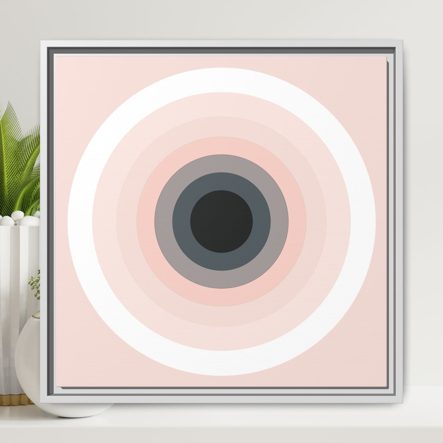 Modern Framed Geometric Canvas Art | Bold Color Meets Clean Framing
