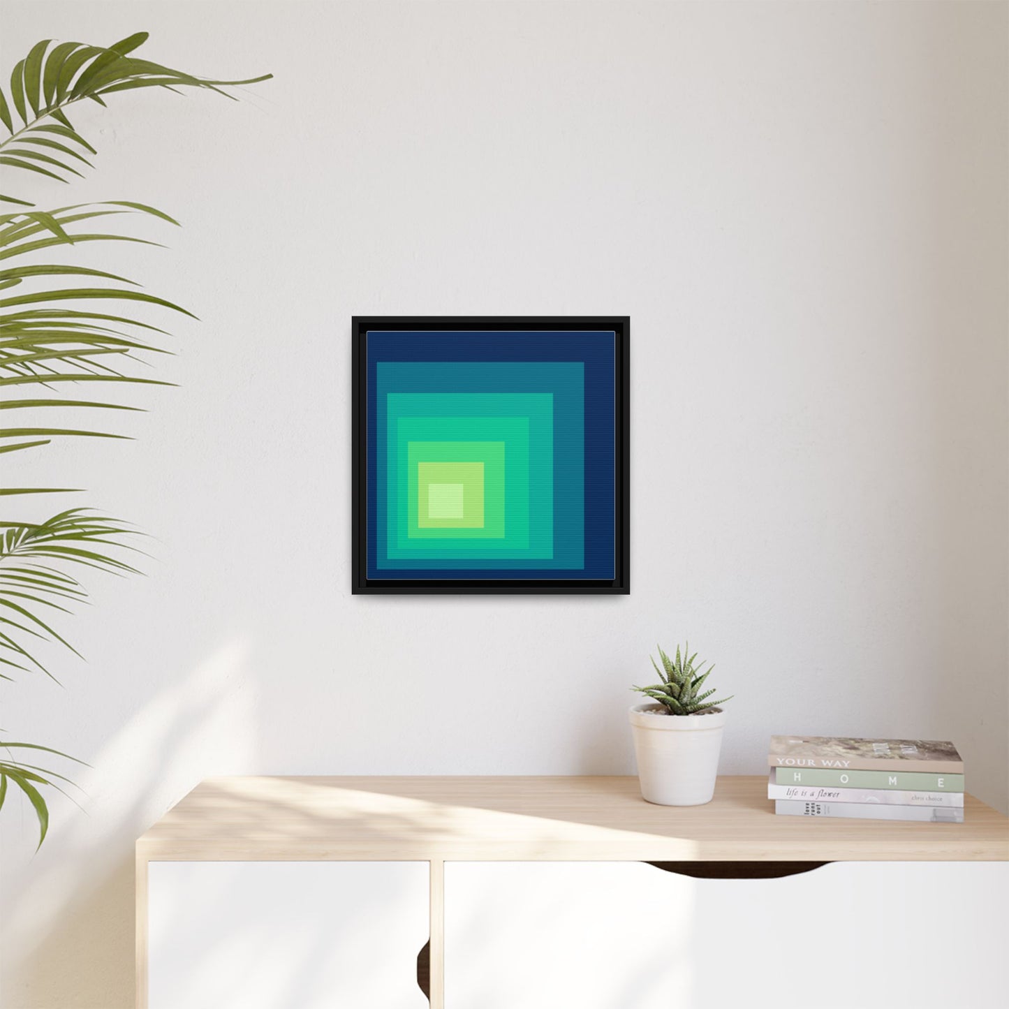 Modern Framed Geometric Canvas Art | Bold Color Meets Clean Framing