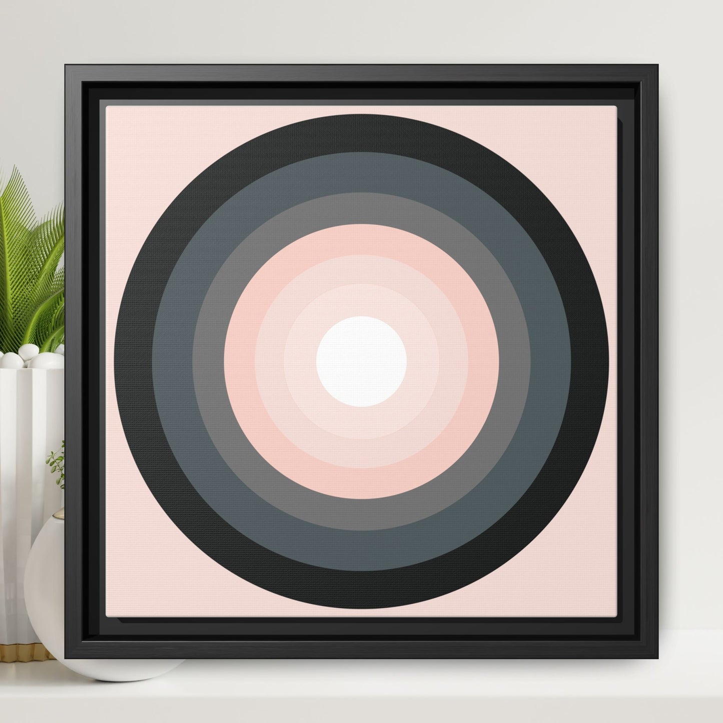 Modern Framed Geometric Canvas Art | Bold Color Meets Clean Framing