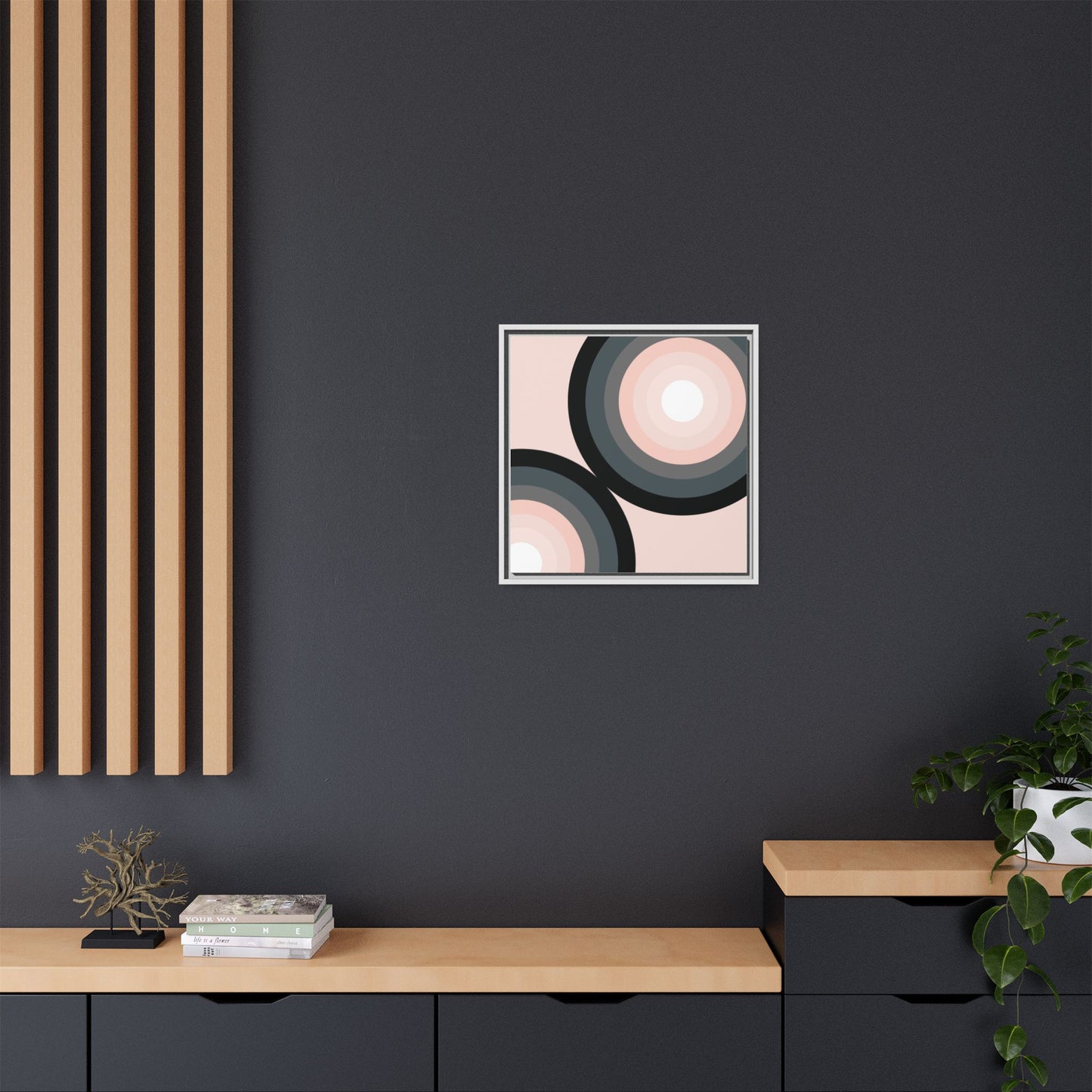 Modern Framed Geometric Canvas Art | Bold Color Meets Clean Framing