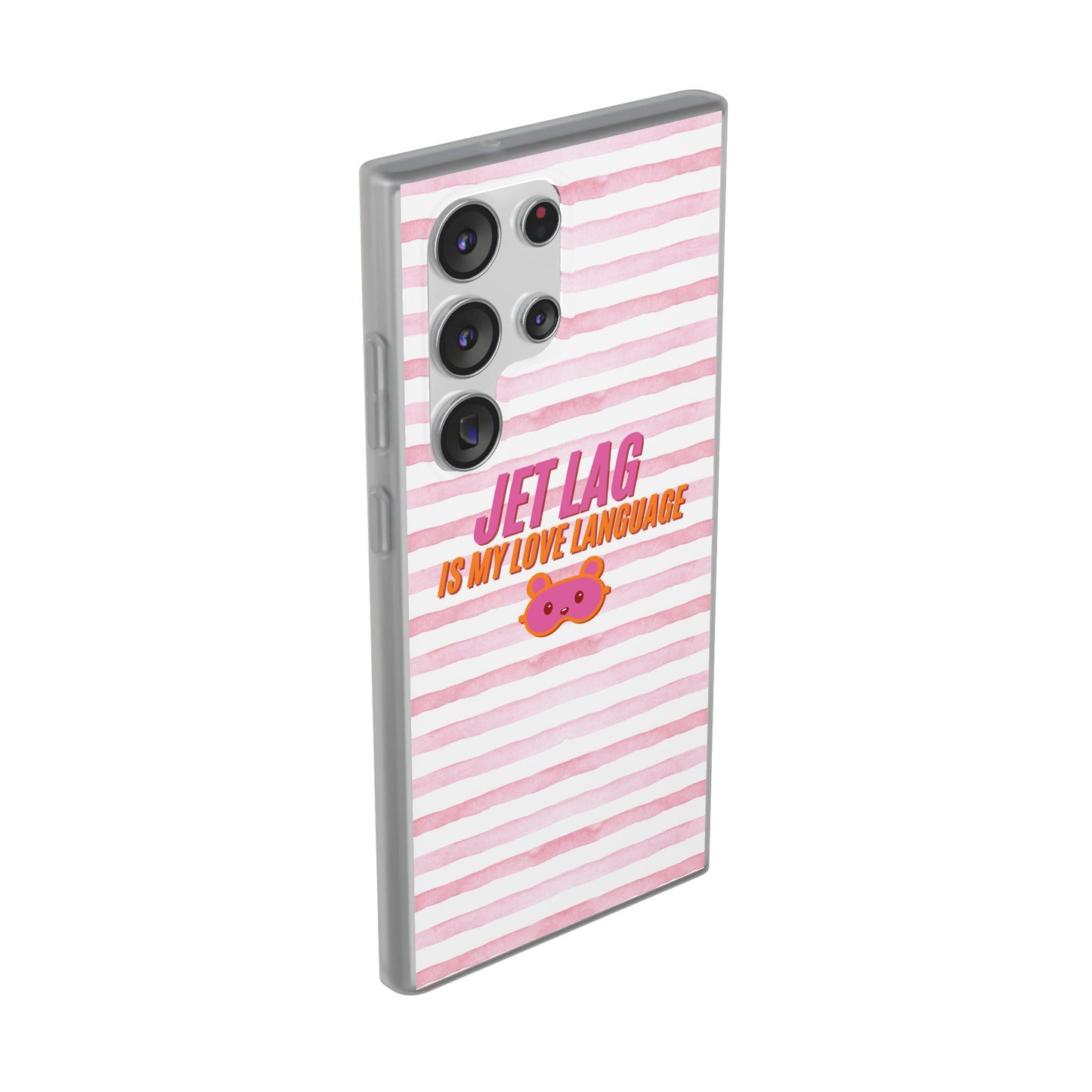 Phone Case - Jetlag is My Love Language Pink Stripe Flexi Case