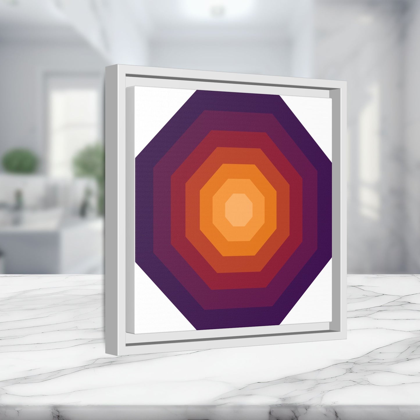 Modern Framed Geometric Canvas Art | Bold Color Meets Clean Framing