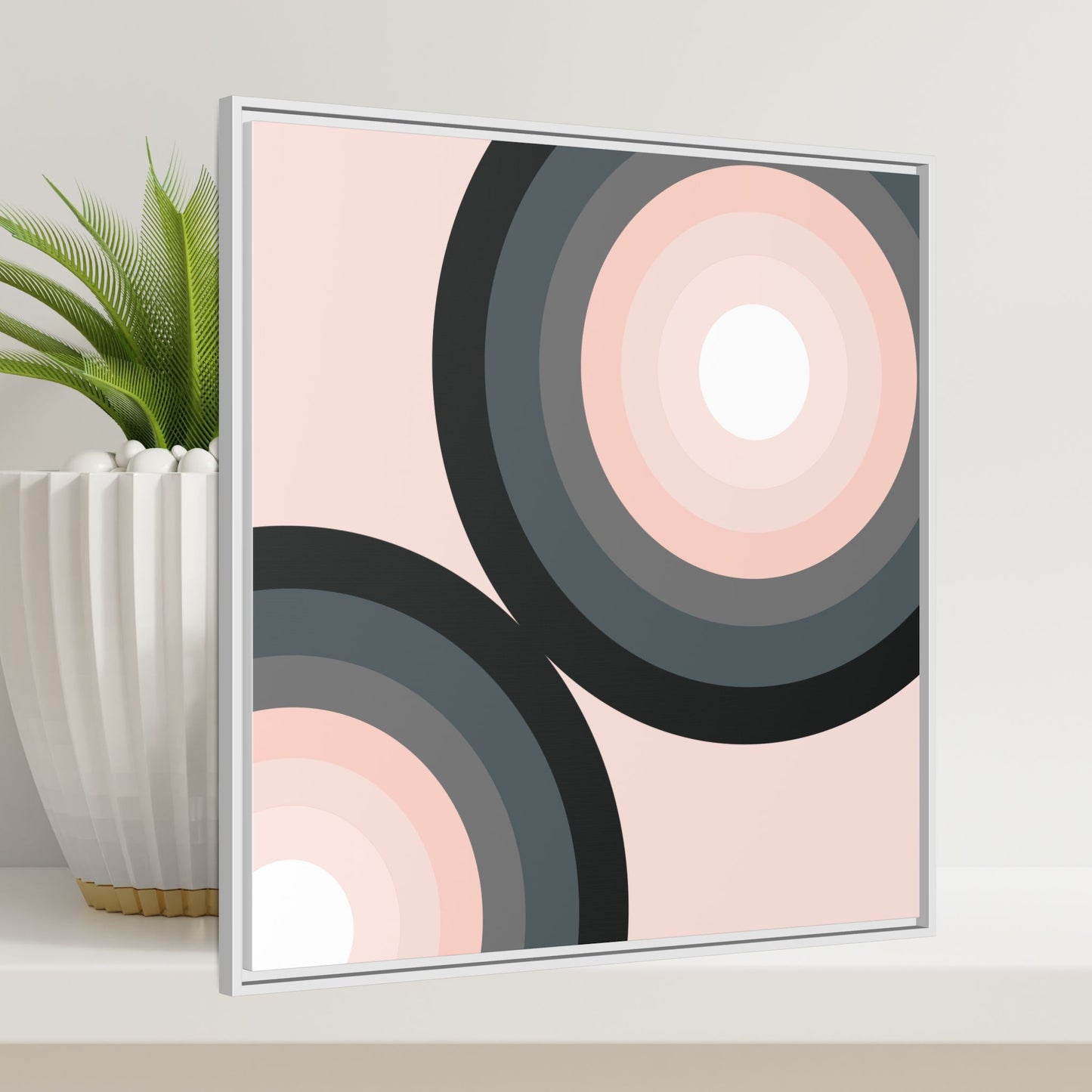 Modern Framed Geometric Canvas Art | Bold Color Meets Clean Framing